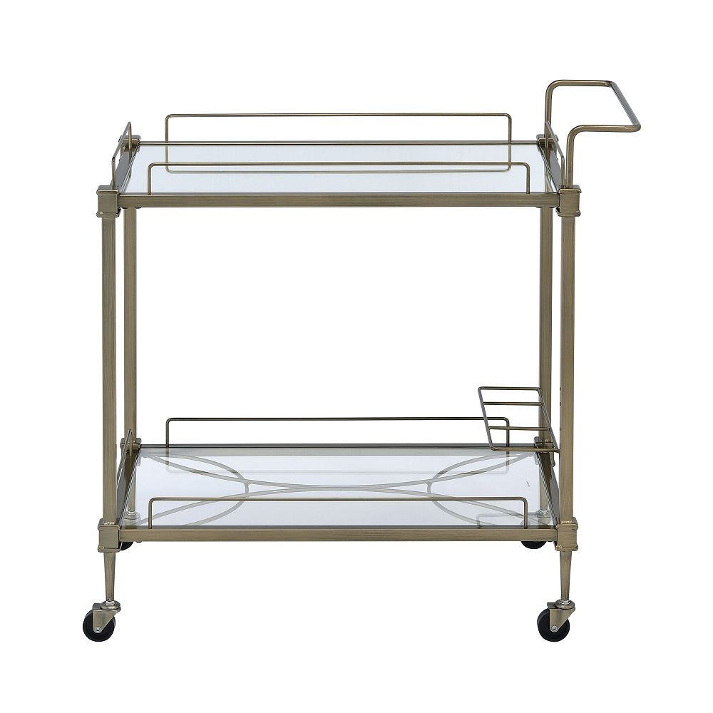 Aditya - Serving Cart - Mirrored & Antique Brass - Urban Living Furniture (Los Angeles, CA)