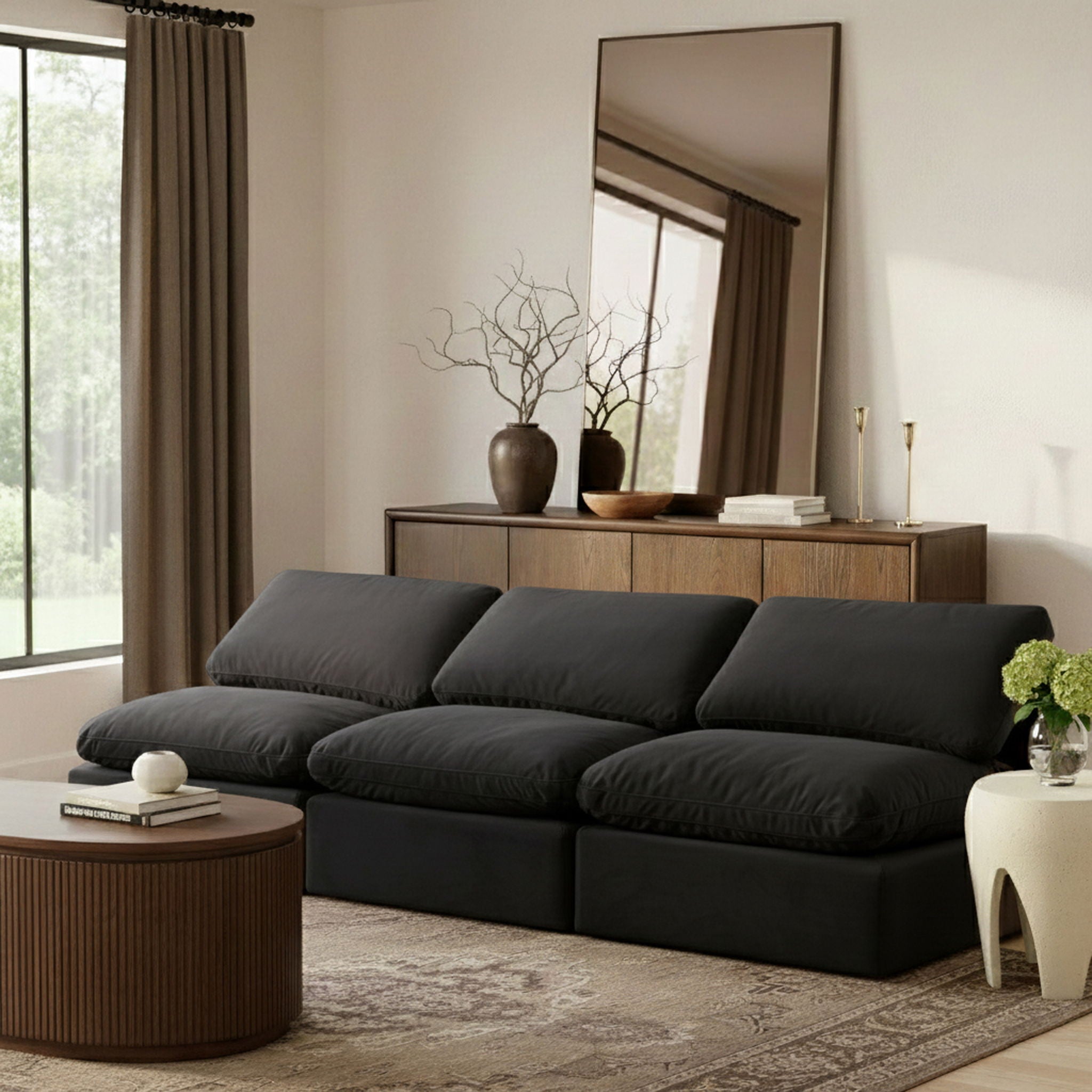 Indulge - Velvet 3 Seat Modular Armless Sofa - Urban Living Furniture (Los Angeles, CA)