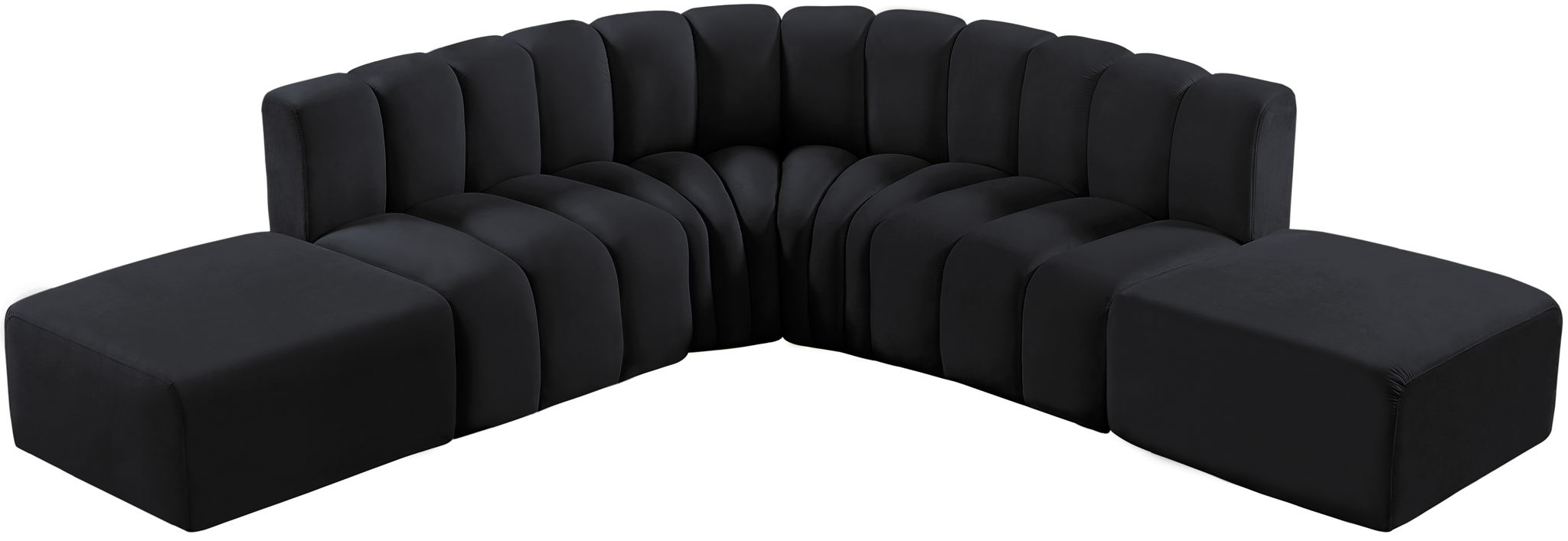 Arc - Velvet 6 Piece Corner Modular Sofa