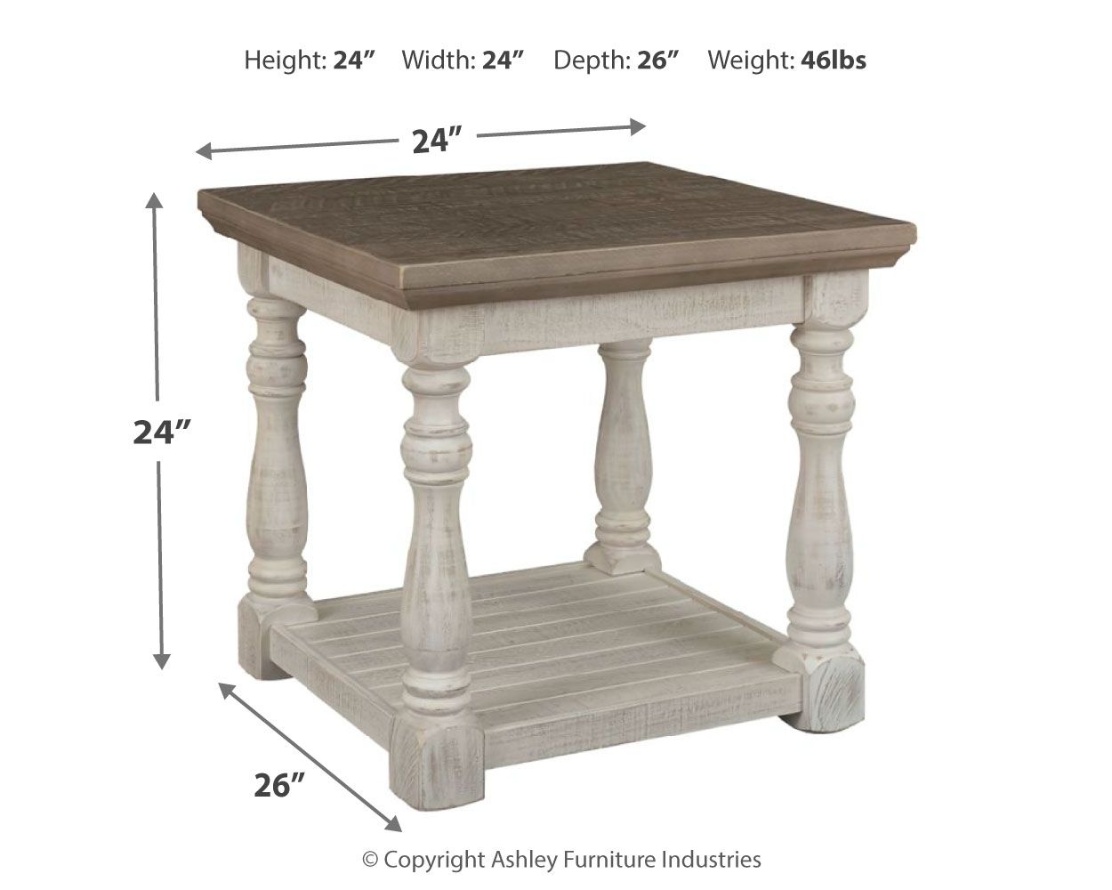 Havalance - Gray / White - Rectangular End Table - Urban Living Furniture (Los Angeles, CA)