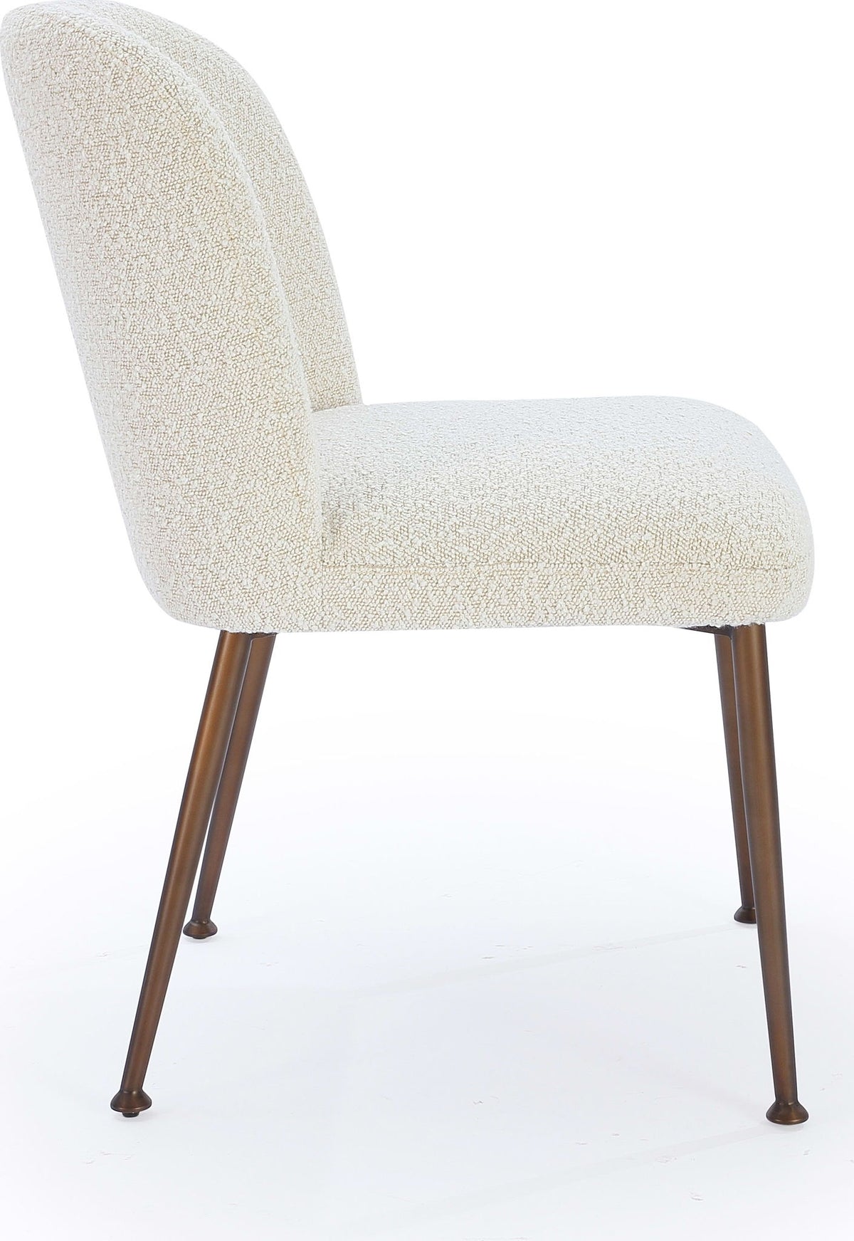 Crossroads 2.0 - Avery Upholstered Dining Chair (Set of 2) - Ricotta Boucle And Bronze Metal