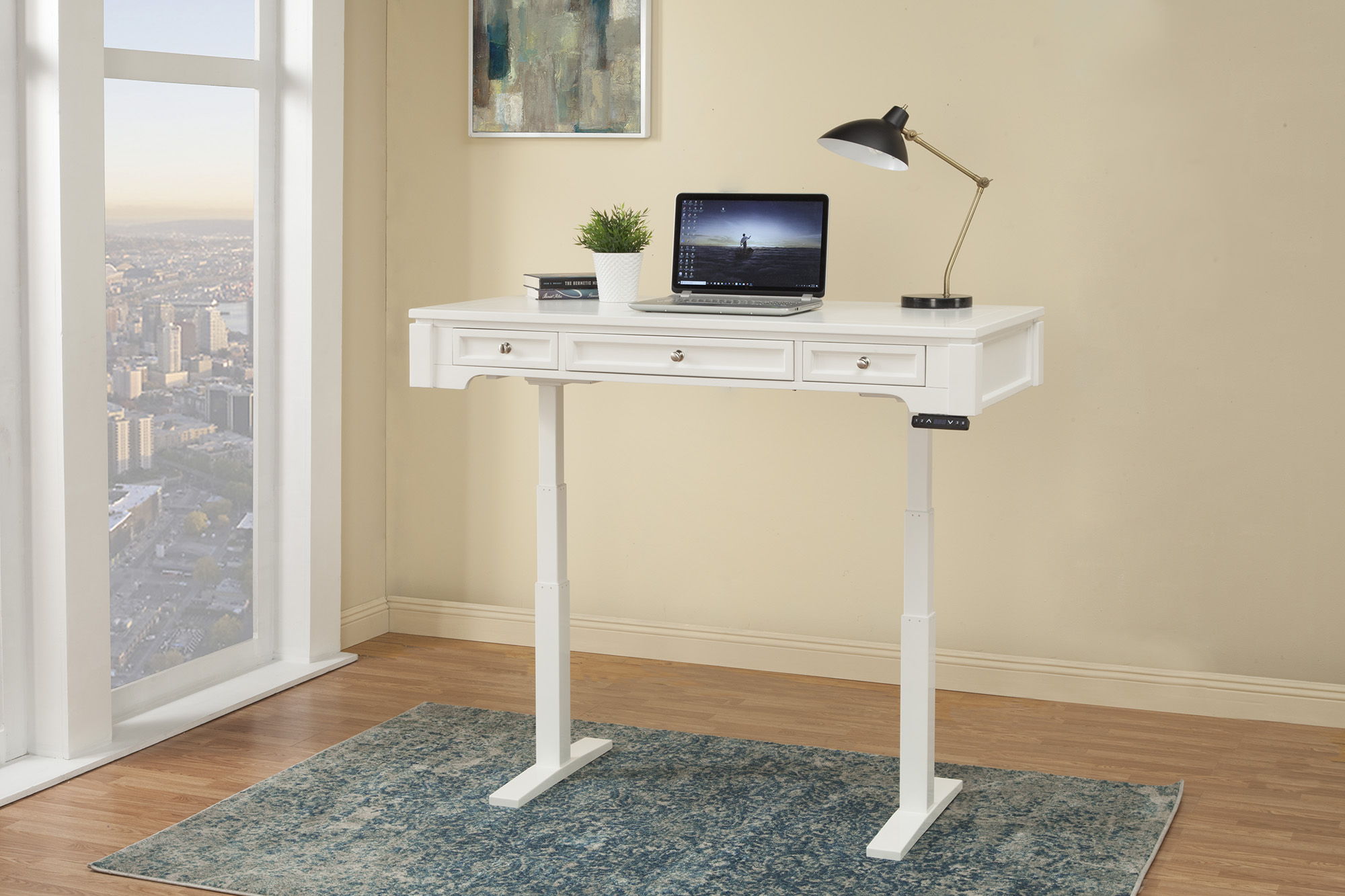 Boca - Power Lift Desk - Cottage White - Urban Living Furniture (Los Angeles, CA)