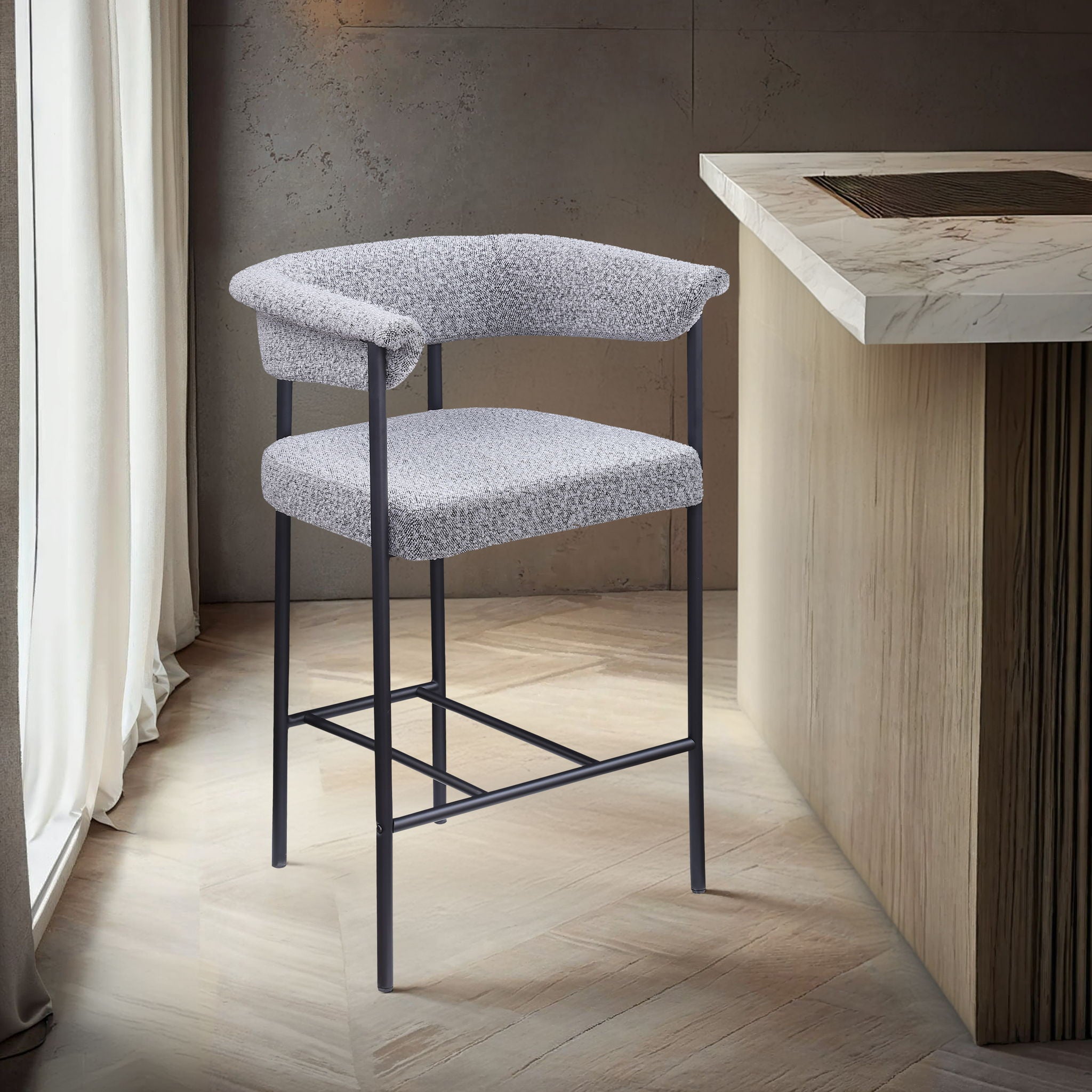 Malin - Boucle Counter Stool (Set of 2) - Urban Living Furniture (Los Angeles, CA)