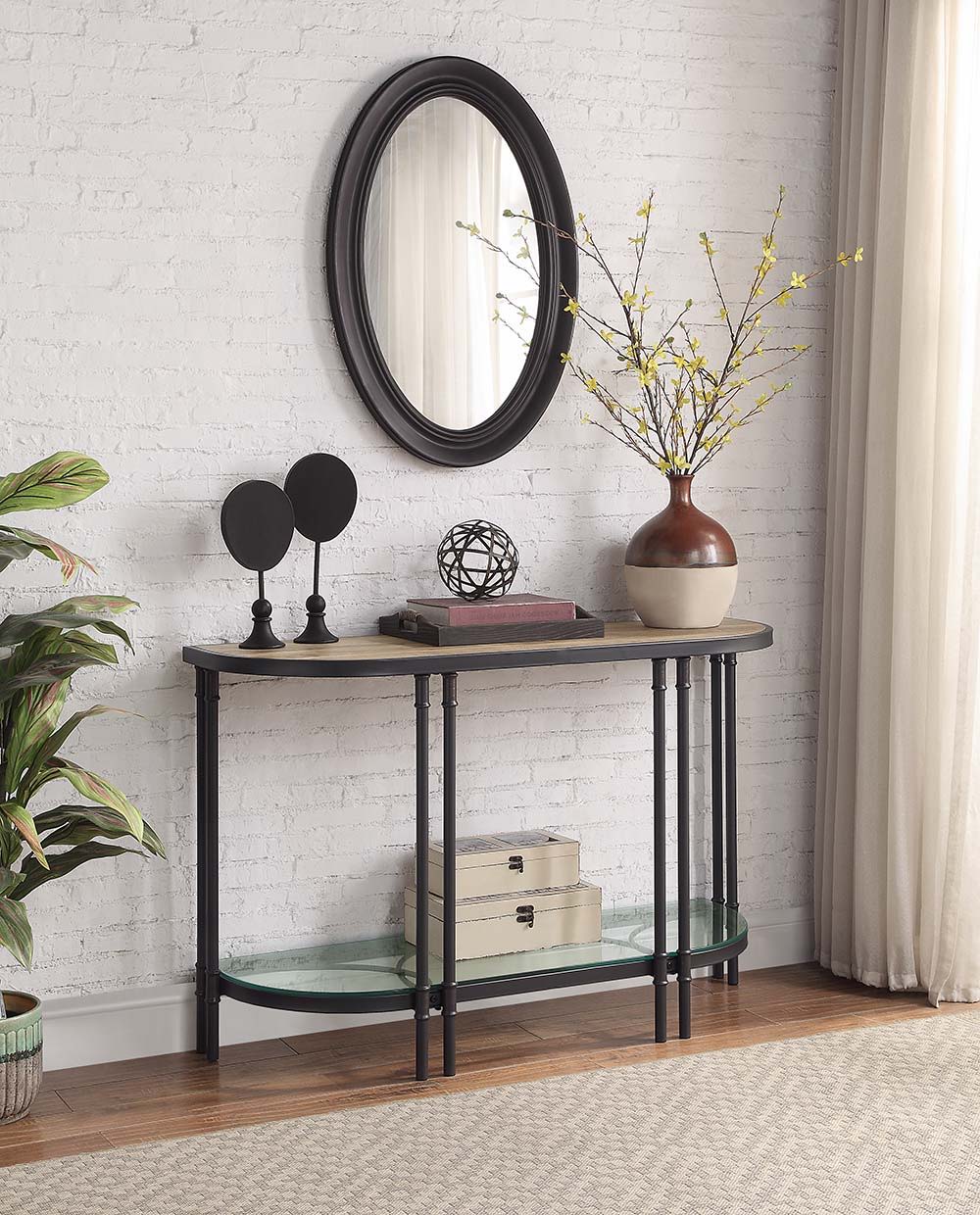 Brantley - End Table - Oak & Sandy Black Finish - 30" - Urban Living Furniture (Los Angeles, CA)