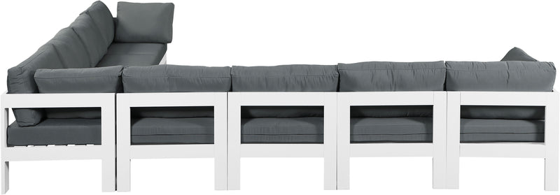 Nizuc - Outdoor Patio 8 Piece Modular Sectional With White Frame