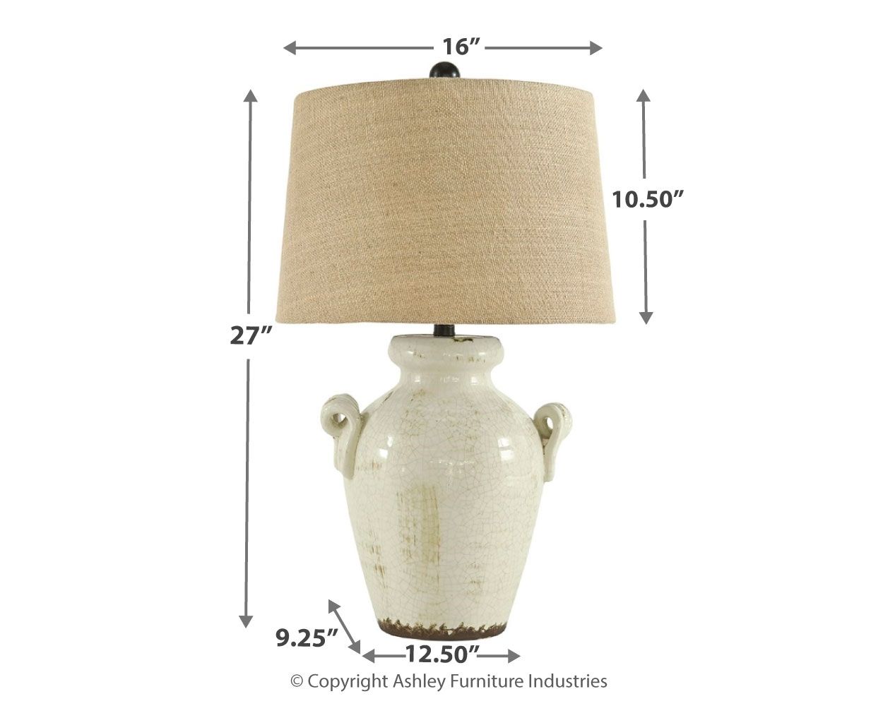 Emelda - Cream - Ceramic Table Lamp - Urban Living Furniture (Los Angeles, CA)