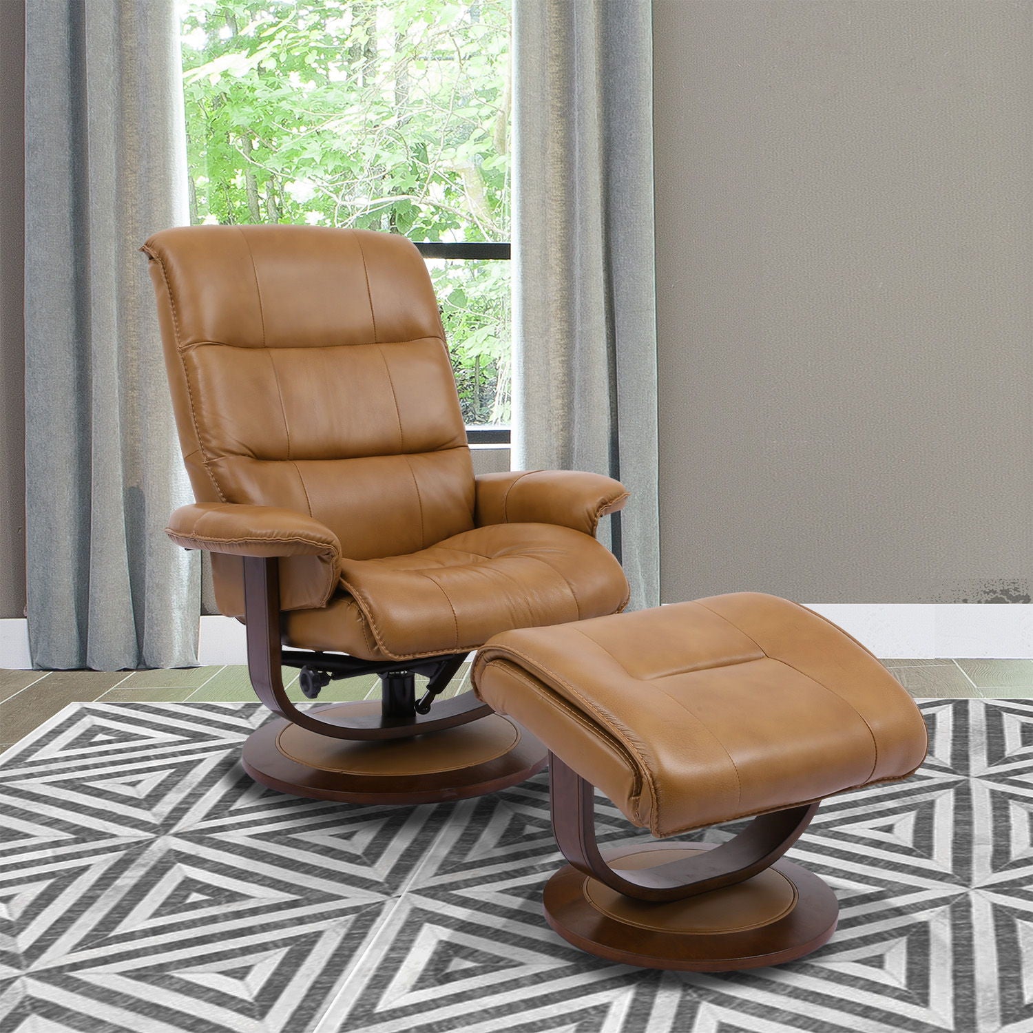 Knight - Manual Reclining Swivel Chair and Ottoman - Urban Living Furniture (Los Angeles, CA)