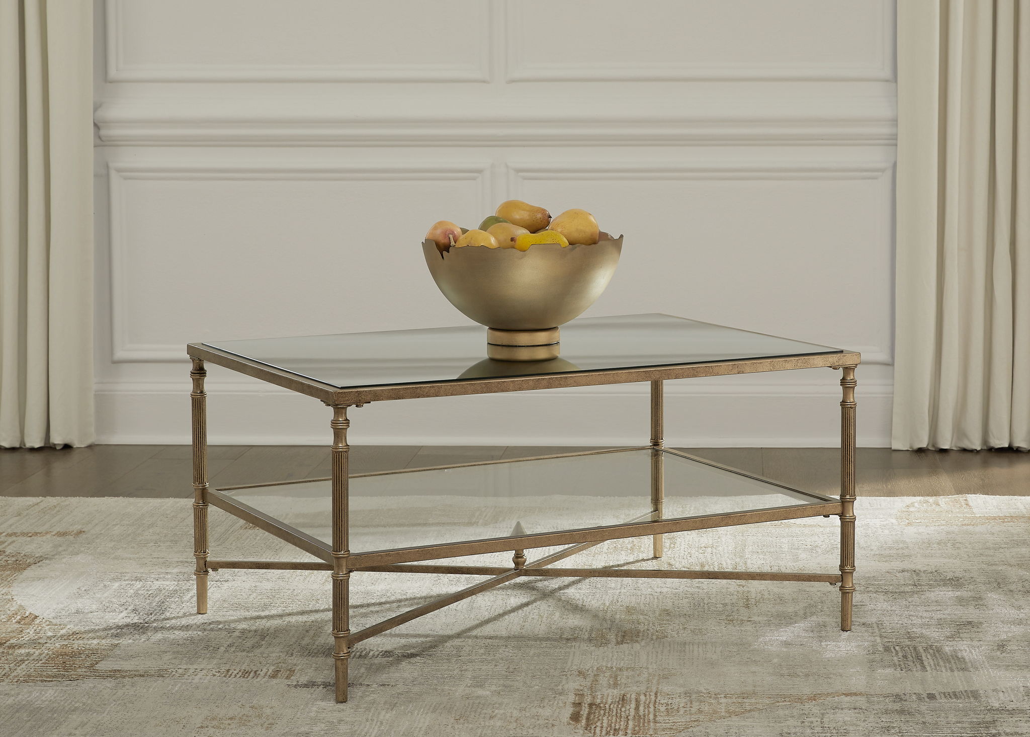 Cloverty - Aged Gold Finish - Rectangular Cocktail Table - Urban Living Furniture (Los Angeles, CA)