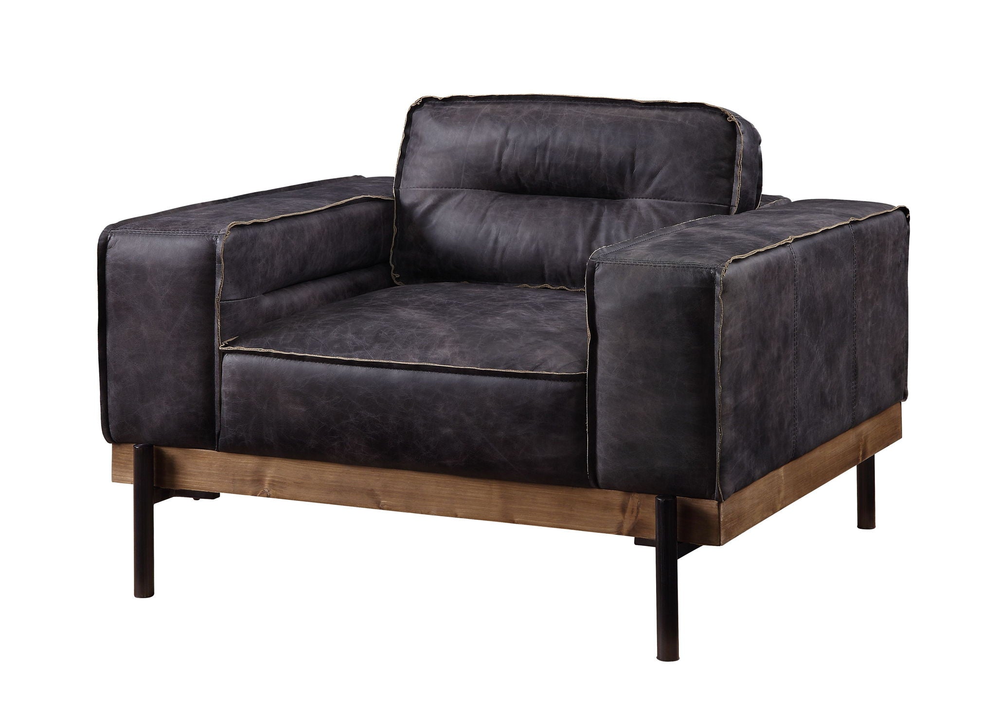 Silchester - Chair - Antique Ebony Top Grain Leather - Urban Living Furniture (Los Angeles, CA)