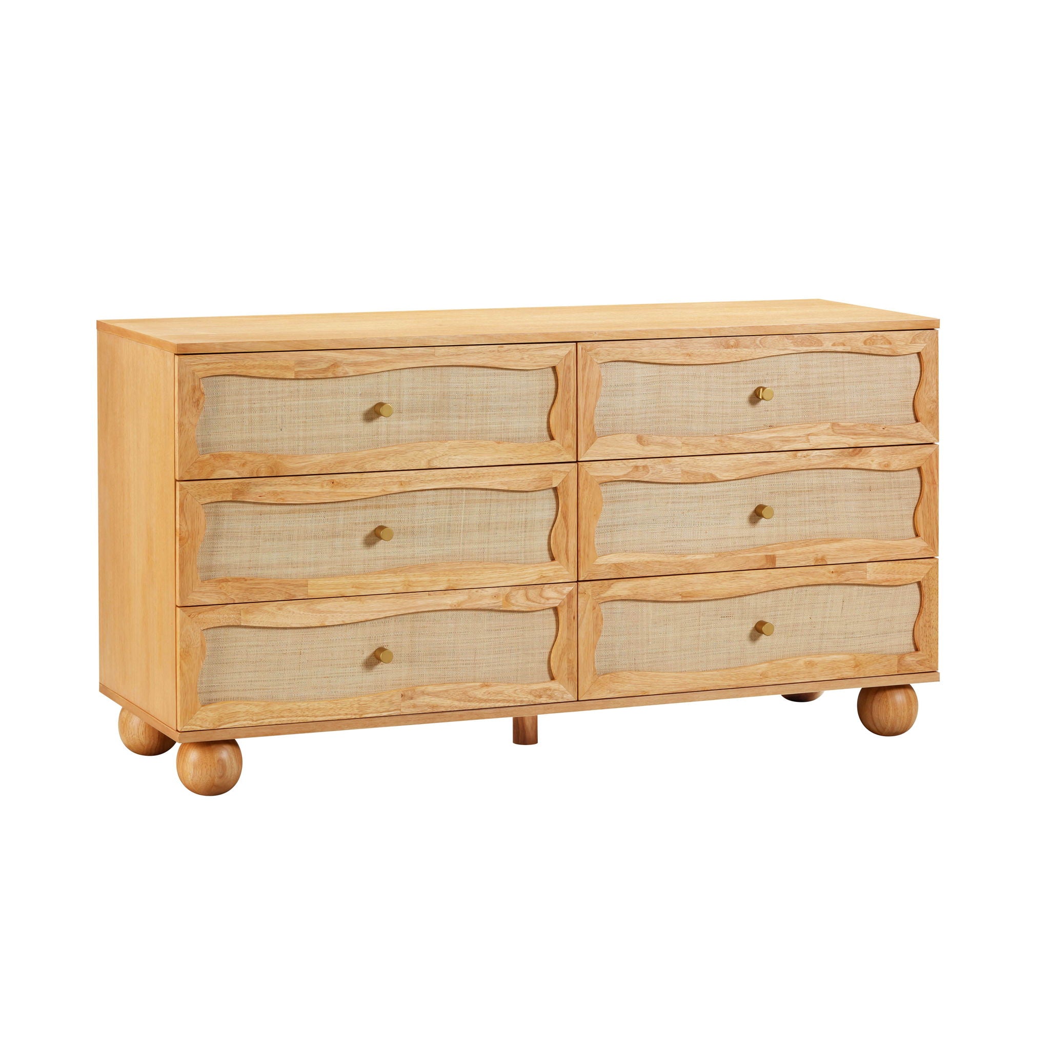 Grappa - Wood & Rattan Wavy Dresser - Natural - Urban Living Furniture (Los Angeles, CA)