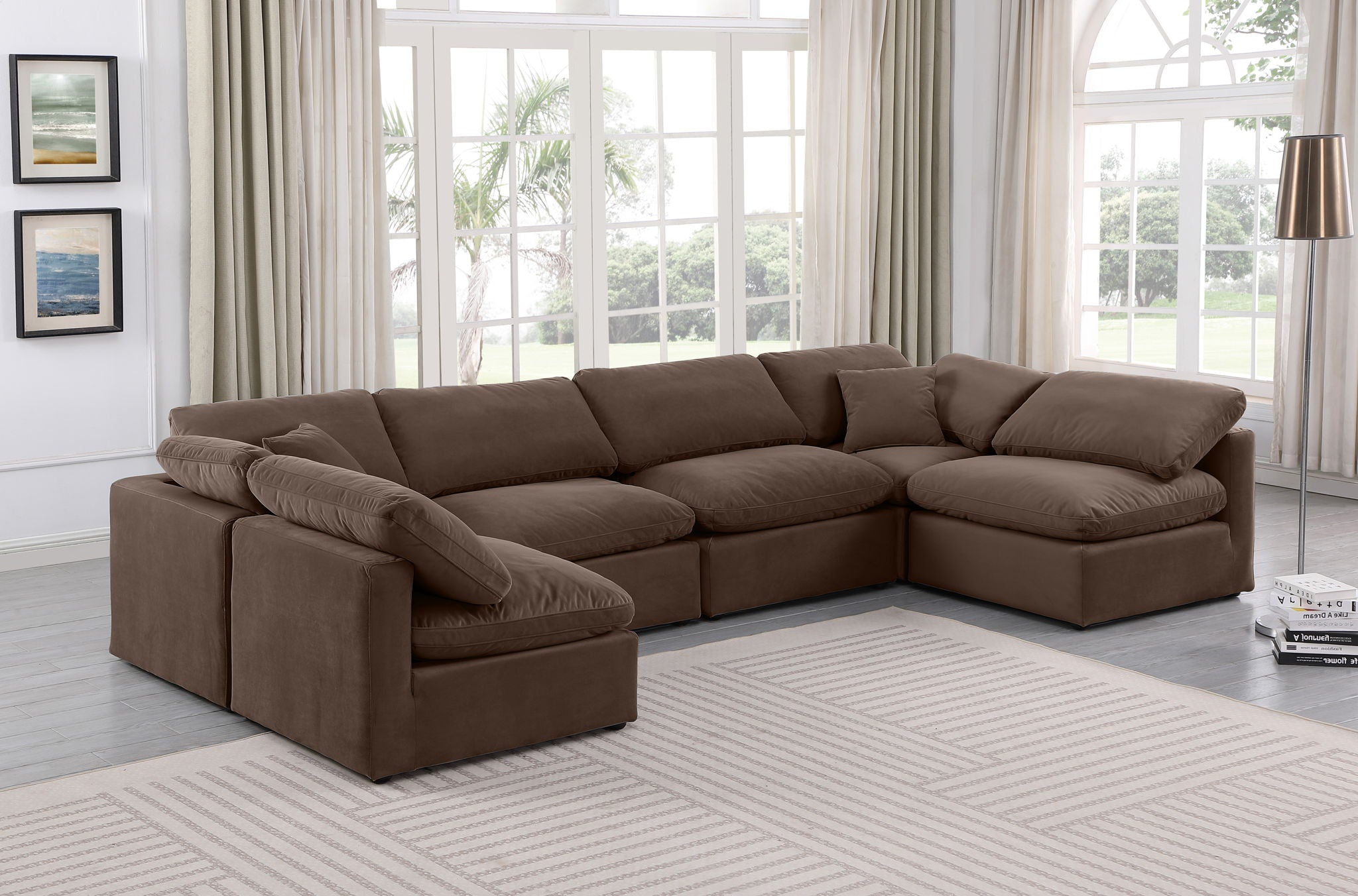 Indulge - Velvet 6 Piece Modular U-Shaped Sectional - Urban Living Furniture (Los Angeles, CA)