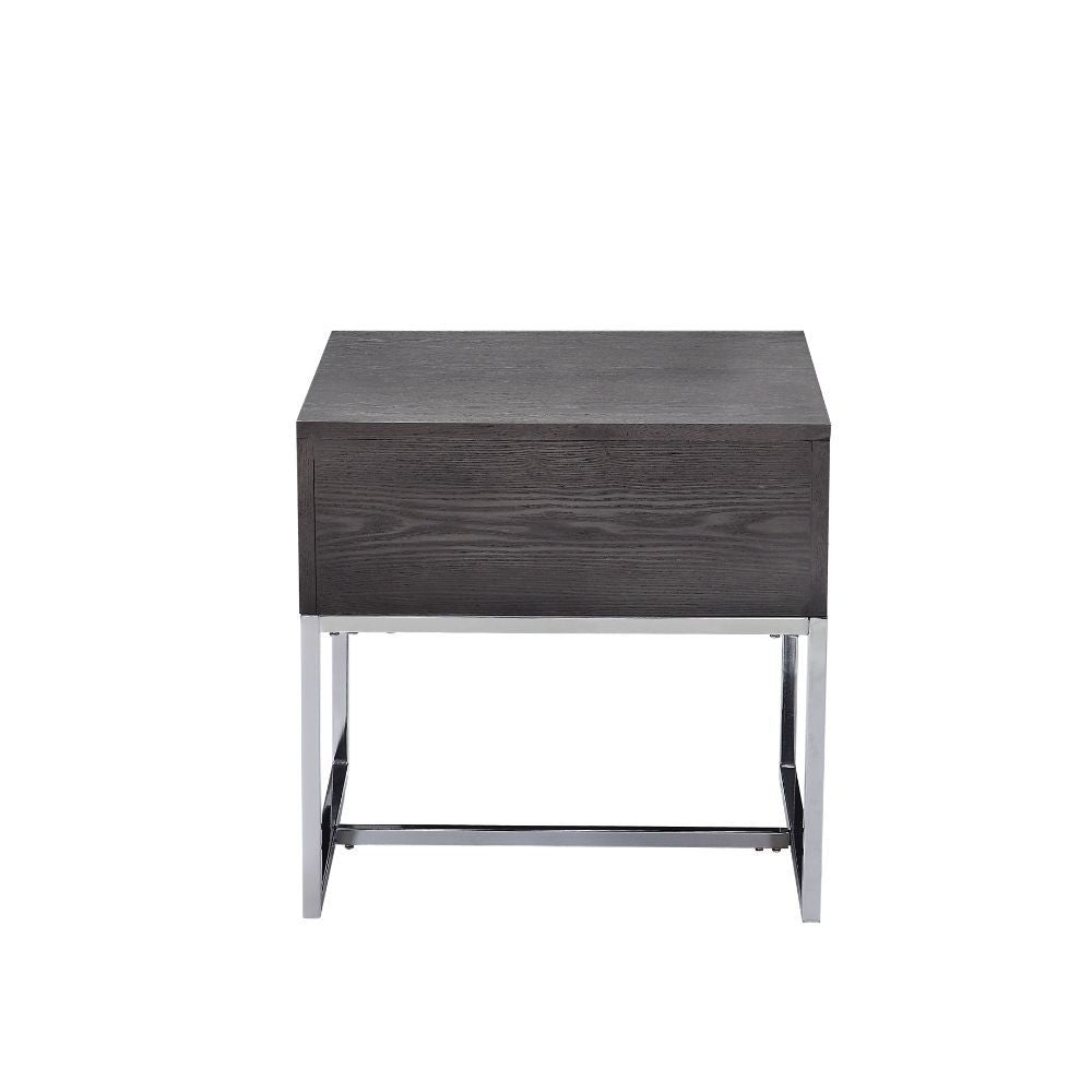 Iban - End Table - Gray Oak & Chrome - Urban Living Furniture (Los Angeles, CA)