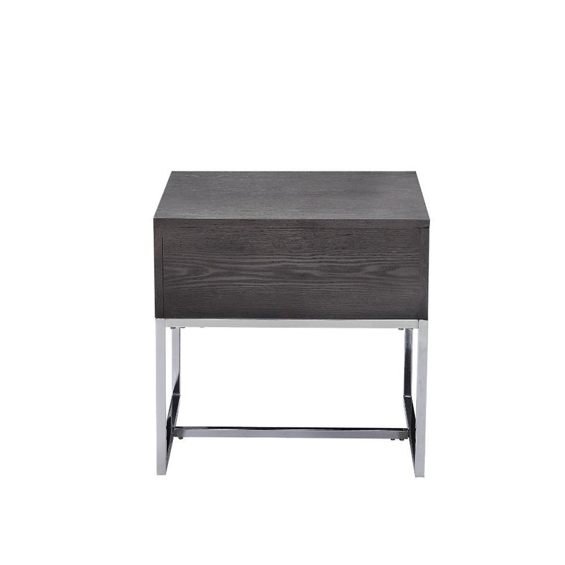 Iban - End Table - Gray Oak & Chrome - Urban Living Furniture (Los Angeles, CA)