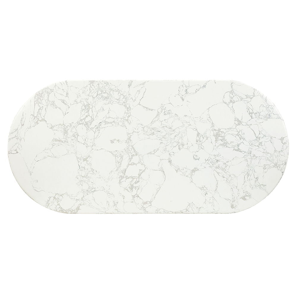 Zayn - Dining Table - White Natrual Marble Top & White - Urban Living Furniture (Los Angeles, CA)