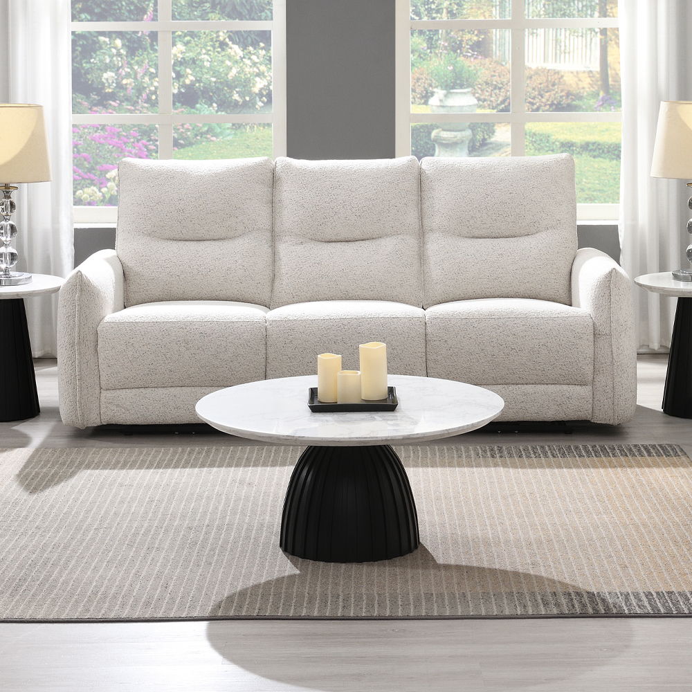 Lalisa - Power Motion Sofa With USB Port - Cream Chenille - Urban Living Furniture (Los Angeles, CA)