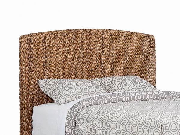 Laughton - Woven Banana Leaf Queen Panel Headboard - Amber
