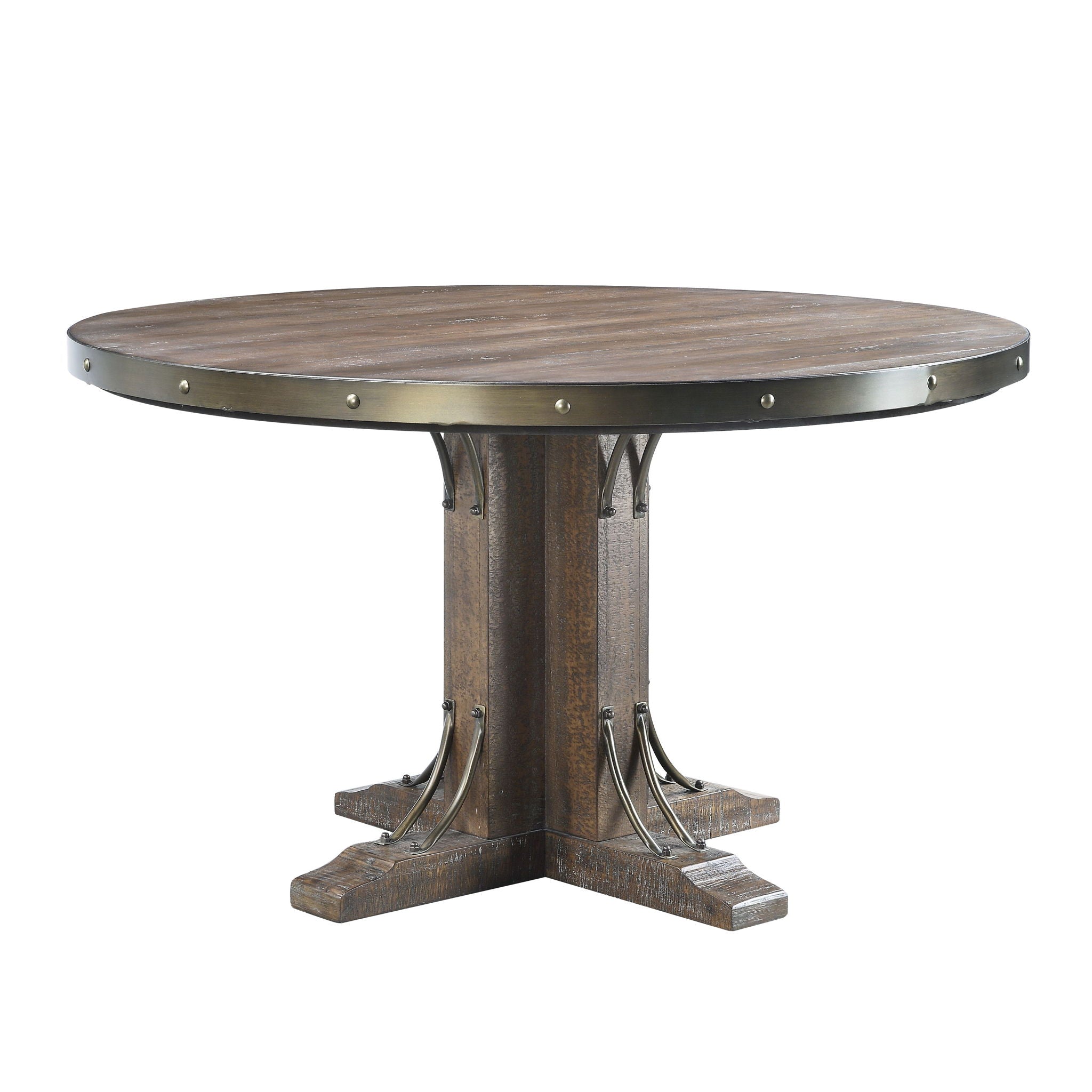 Raphaela - Round Dining Table - Weathered Cherry - Urban Living Furniture (Los Angeles, CA)