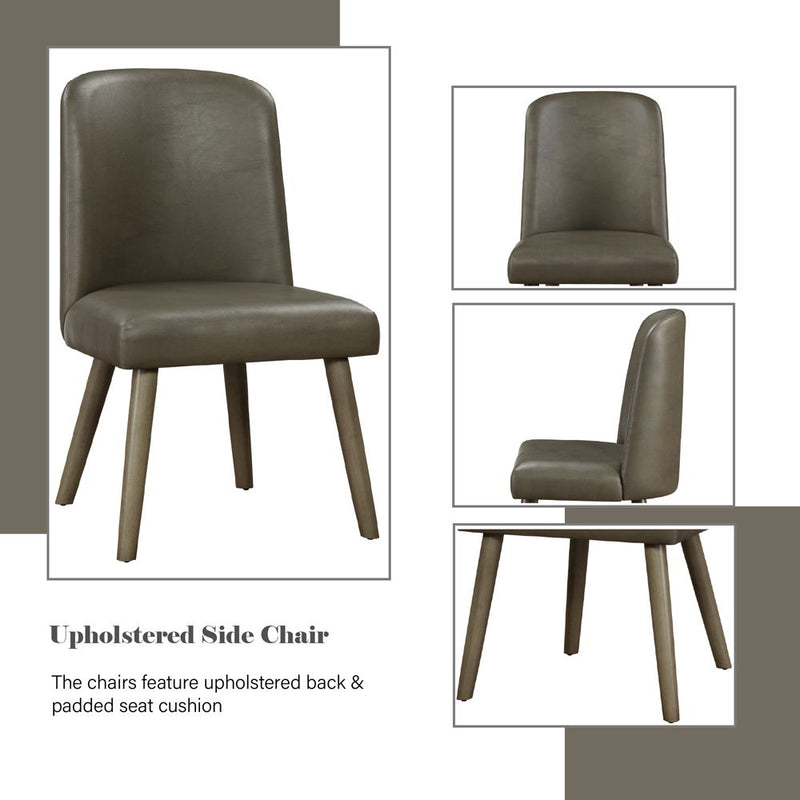 Waylon - Side Chair (Set of 2) - Gray PU & Gray Oak - Urban Living Furniture (Los Angeles, CA)