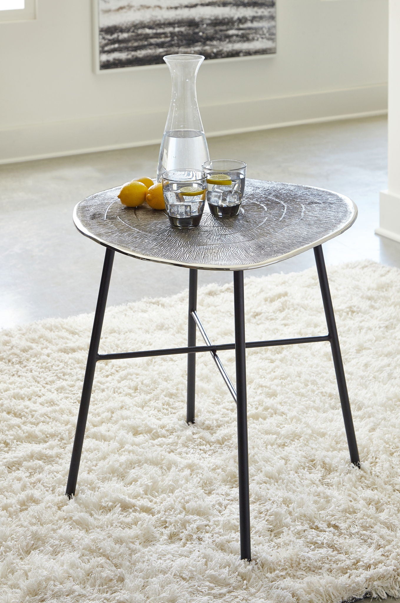 Laverford - Chrome / Black - Round End Table - Urban Living Furniture (Los Angeles, CA)