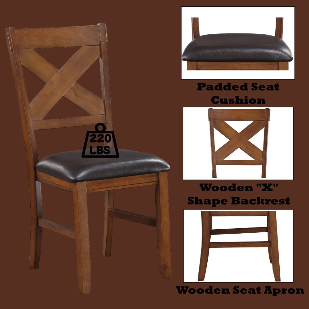Apollo - Side Chair (Set of 2) - Espresso Synthetic Leather & Walnut - Urban Living Furniture (Los Angeles, CA)
