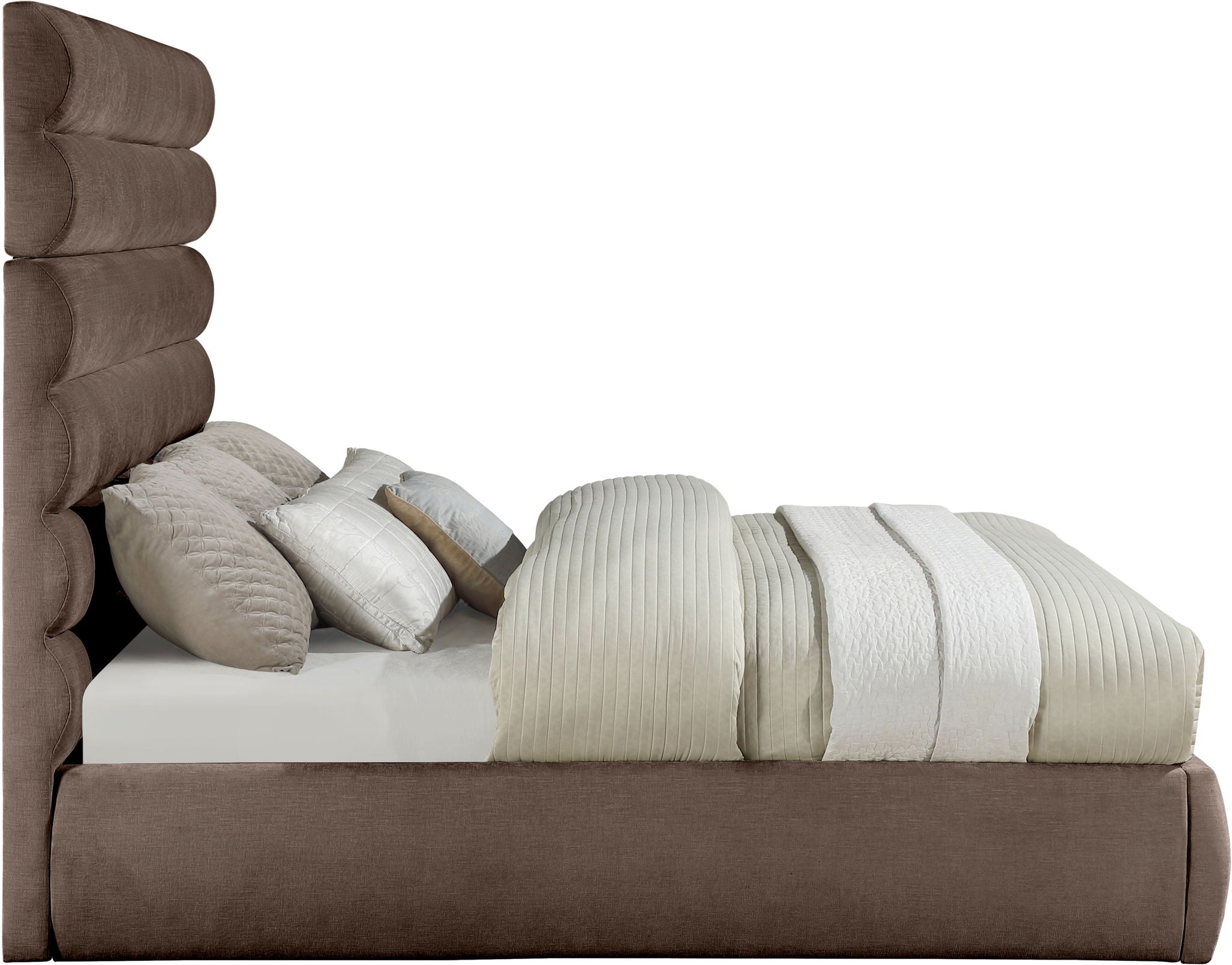 Adam - Chenille Fabric Bed With 70.5" Headboard