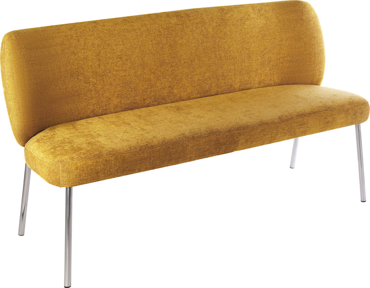 Fomo - Chenille Upholstered Stainless Steel Base Settee - Pineapple