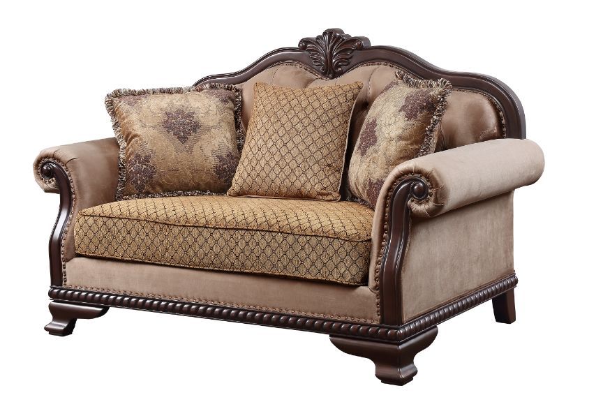 Chateau De Ville - Loveseat - Fabric & Espresso Finish - Urban Living Furniture (Los Angeles, CA)