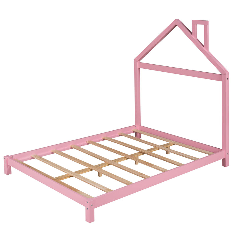 Platform Bed With House Shaped Headboard