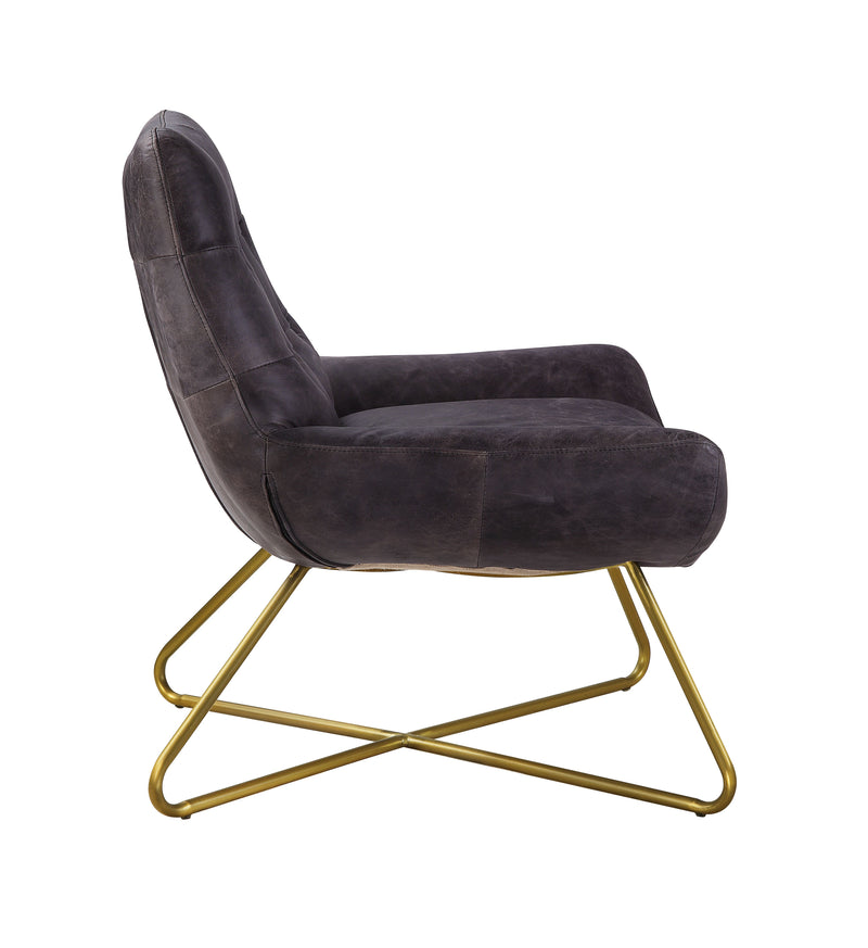 Dhalsim Accent Chair - Antique Ebony Top Grain Leather - Urban Living Furniture (Los Angeles, CA)