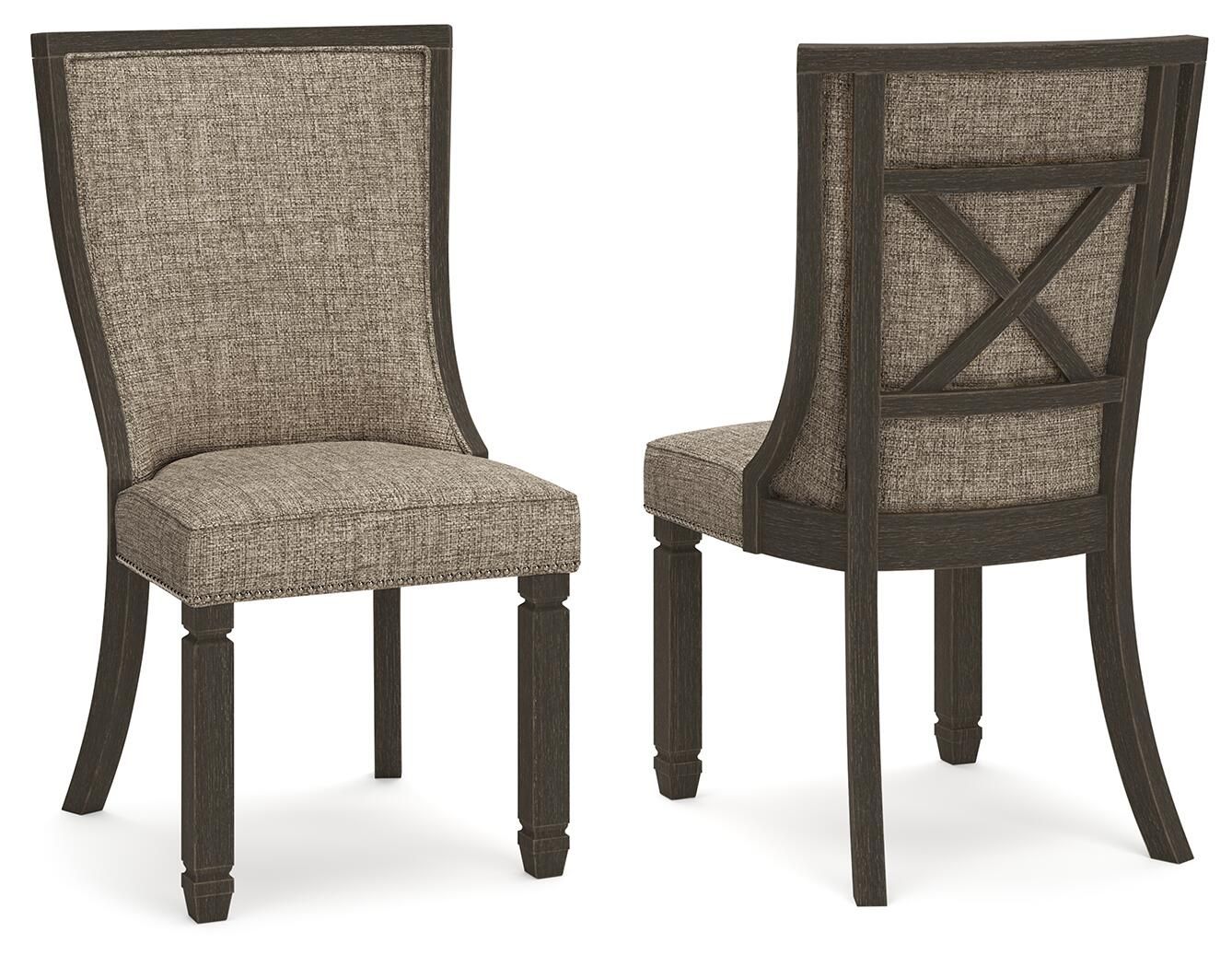 Tyler Creek - Dining UPH Side Chair (Set of 2) - Framed Back - Black / Grayish Brown - Urban Living Furniture (Los Angeles, CA)