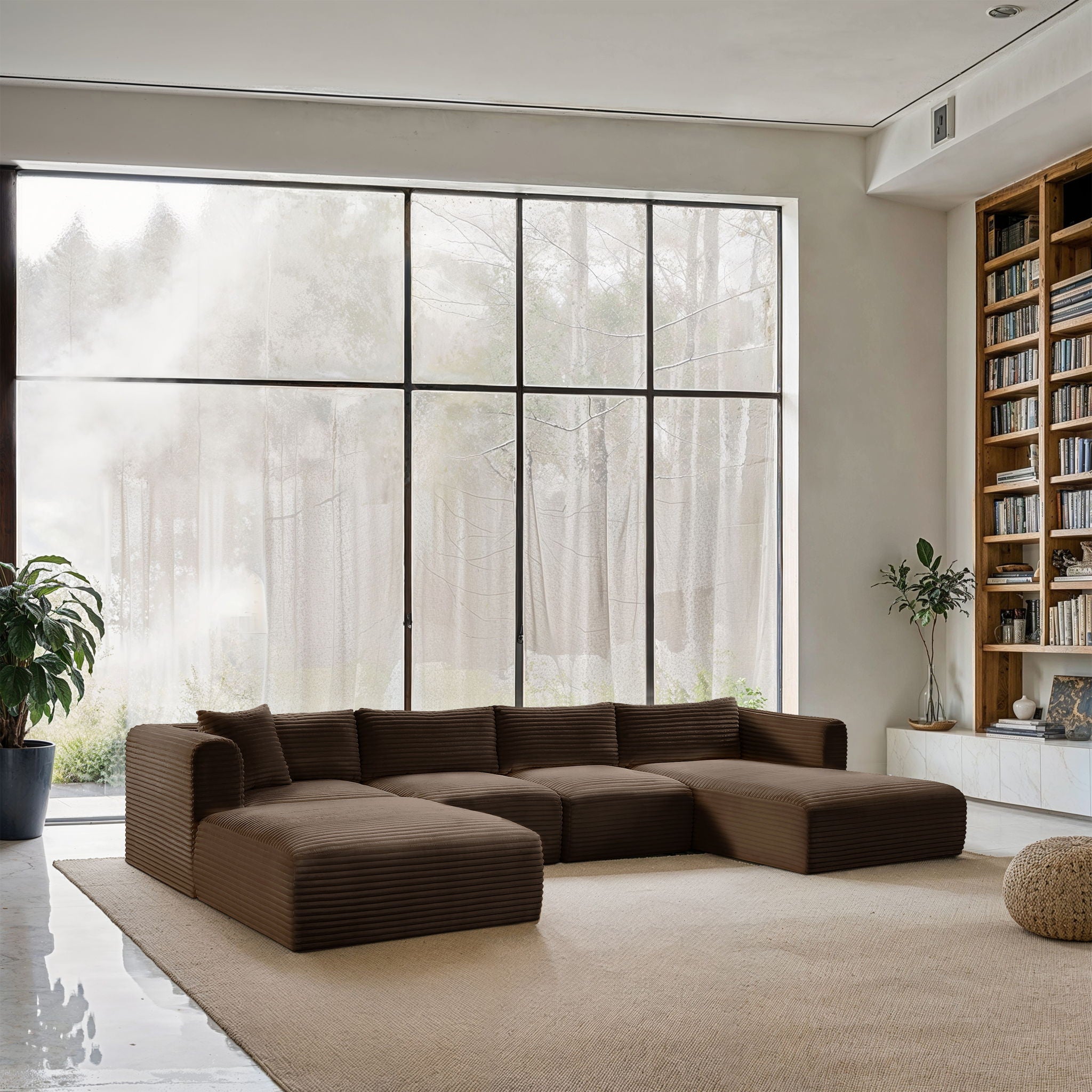 Shaggy - 5 Piece Modular Sectional With Chaise And Ottoman - Urban Living Furniture (Los Angeles, CA)