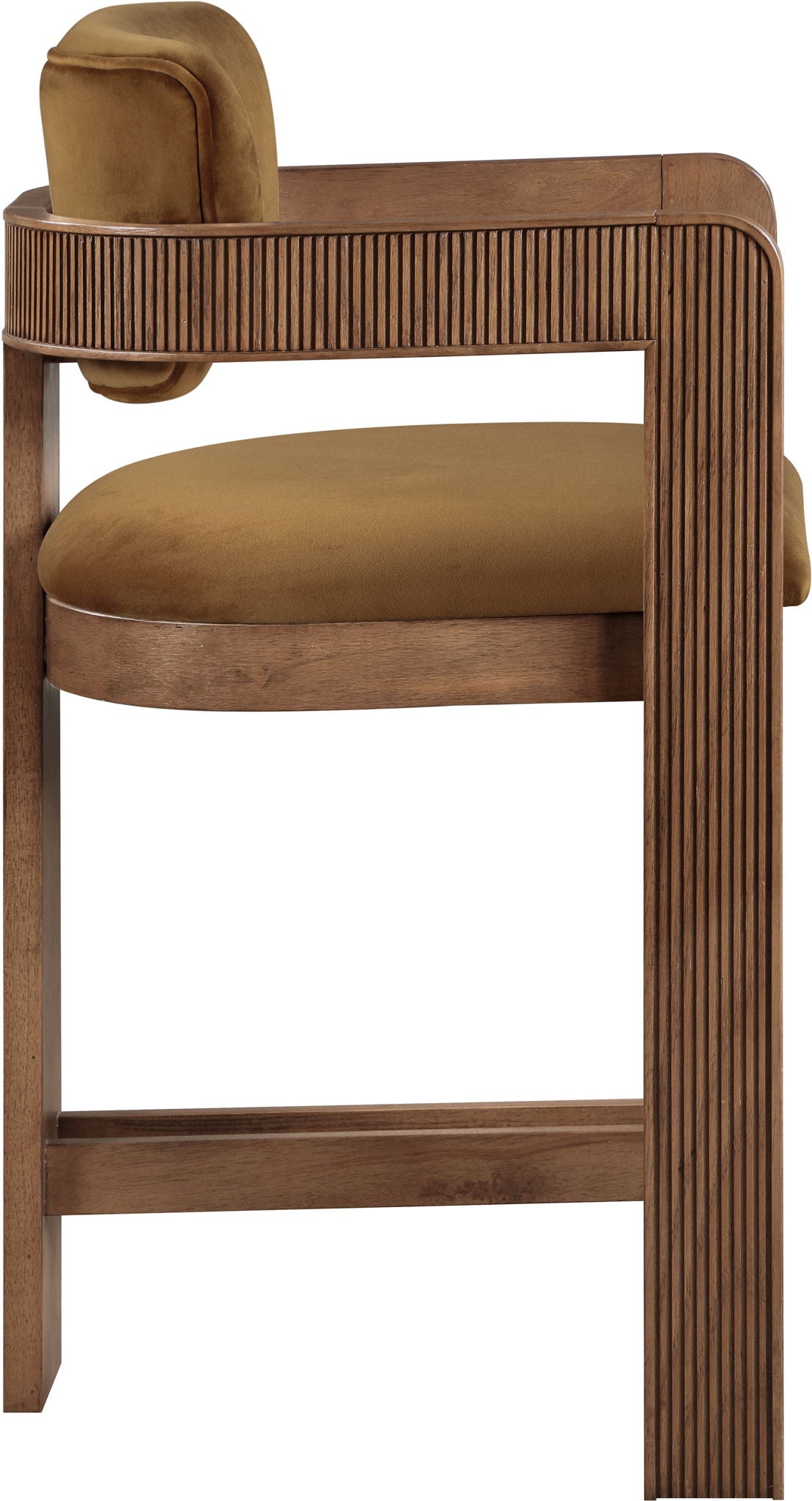 Sacha - Velvet Stool With Brown Base - Urban Living Furniture (Los Angeles, CA)