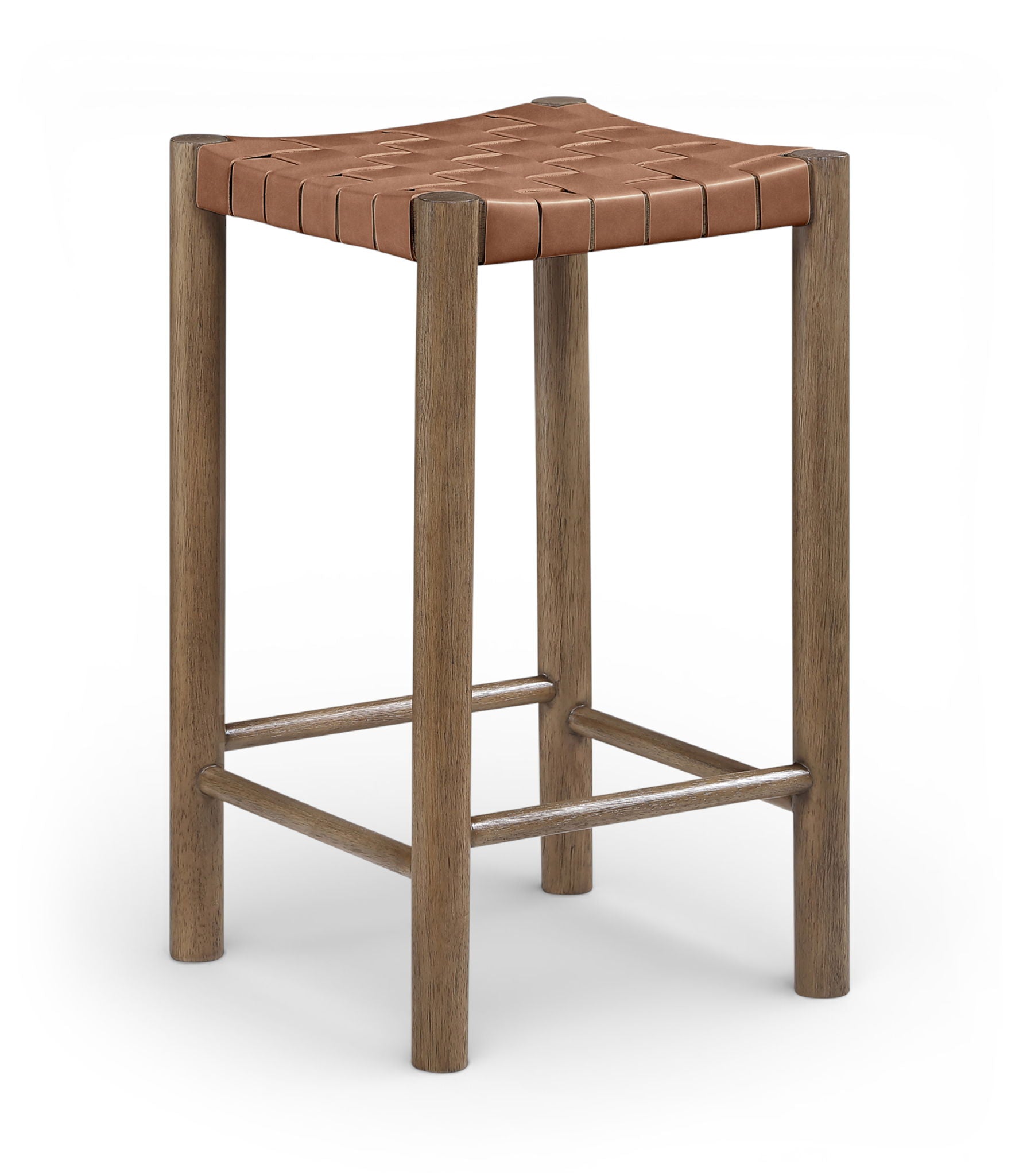 Entwine - Vegan Leather Upholstered Backless Counter Stool - Painted Brown - Urban Living Furniture (Los Angeles, CA)