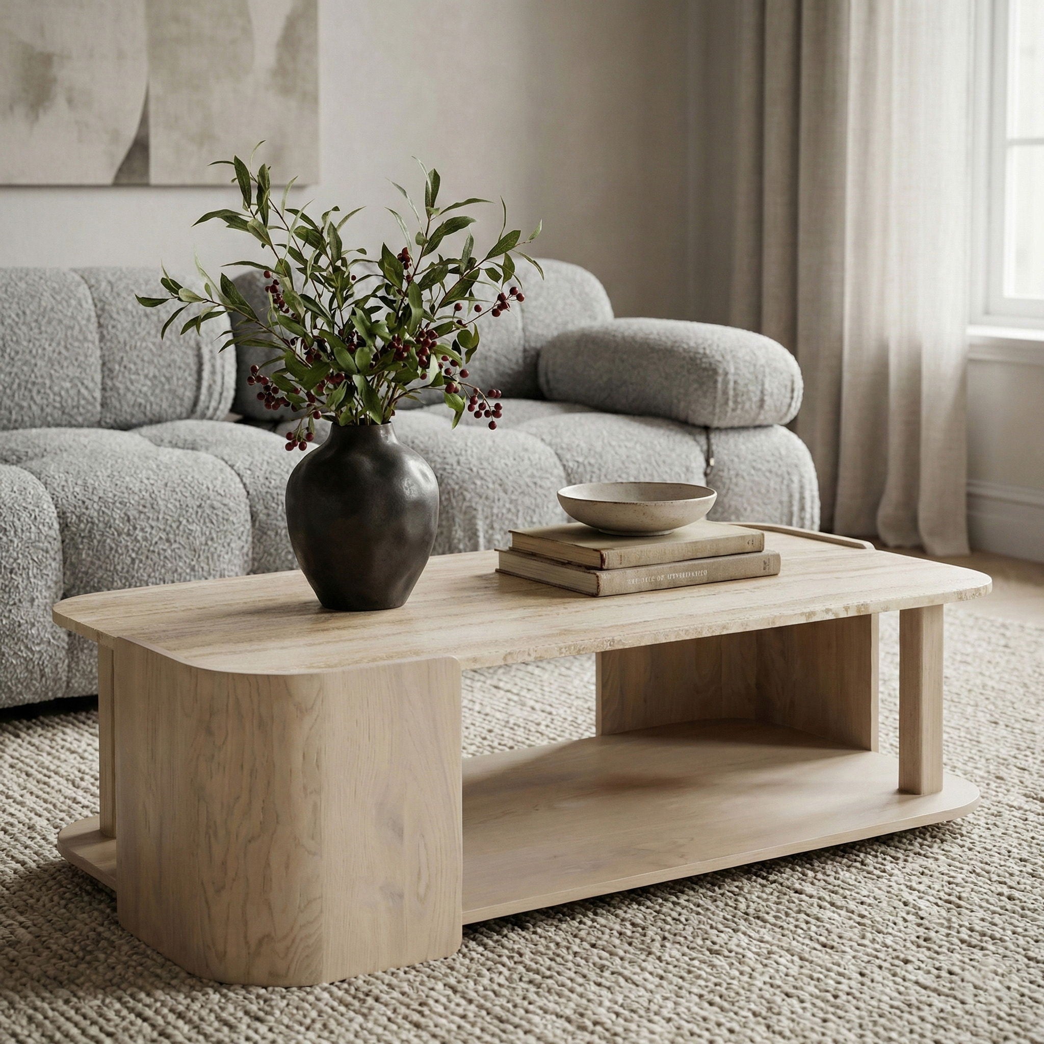 Calabria - Marble And Oak Wood Table - Urban Living Furniture (Los Angeles, CA)