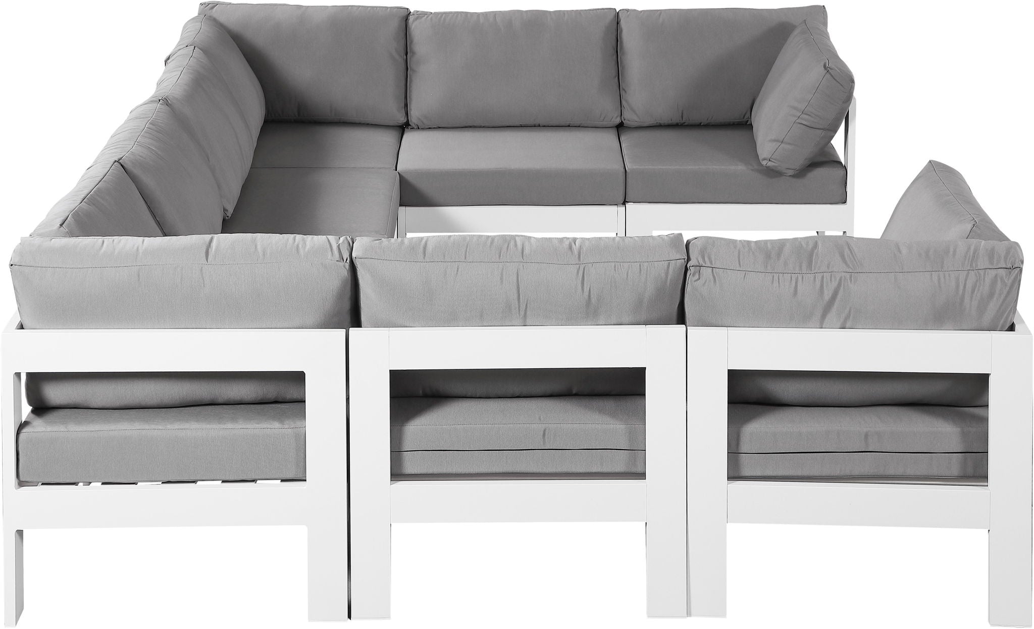 Nizuc - Outdoor Patio 8 Piece Modular Sectional With White Frame - Urban Living Furniture (Los Angeles, CA)