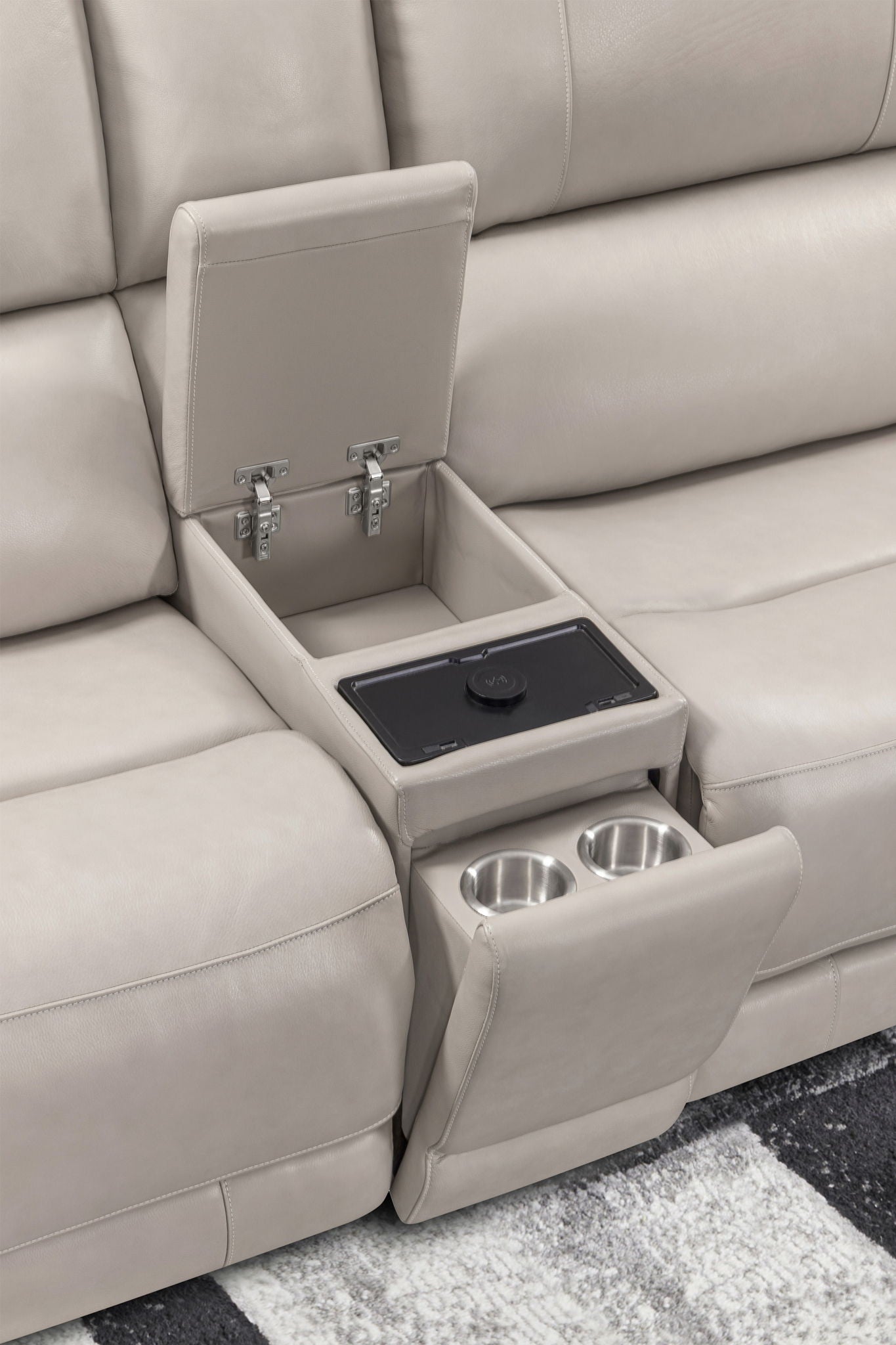 Easton - Entertainment Tilt Console With Wireless Charger - Steamboat Quartz - Urban Living Furniture (Los Angeles, CA)