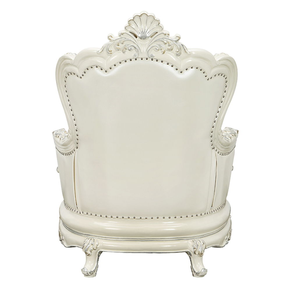 Adara - Chair With 2 Pillows - Pearl White Synthetic Leather & Antique White - Urban Living Furniture (Los Angeles, CA)
