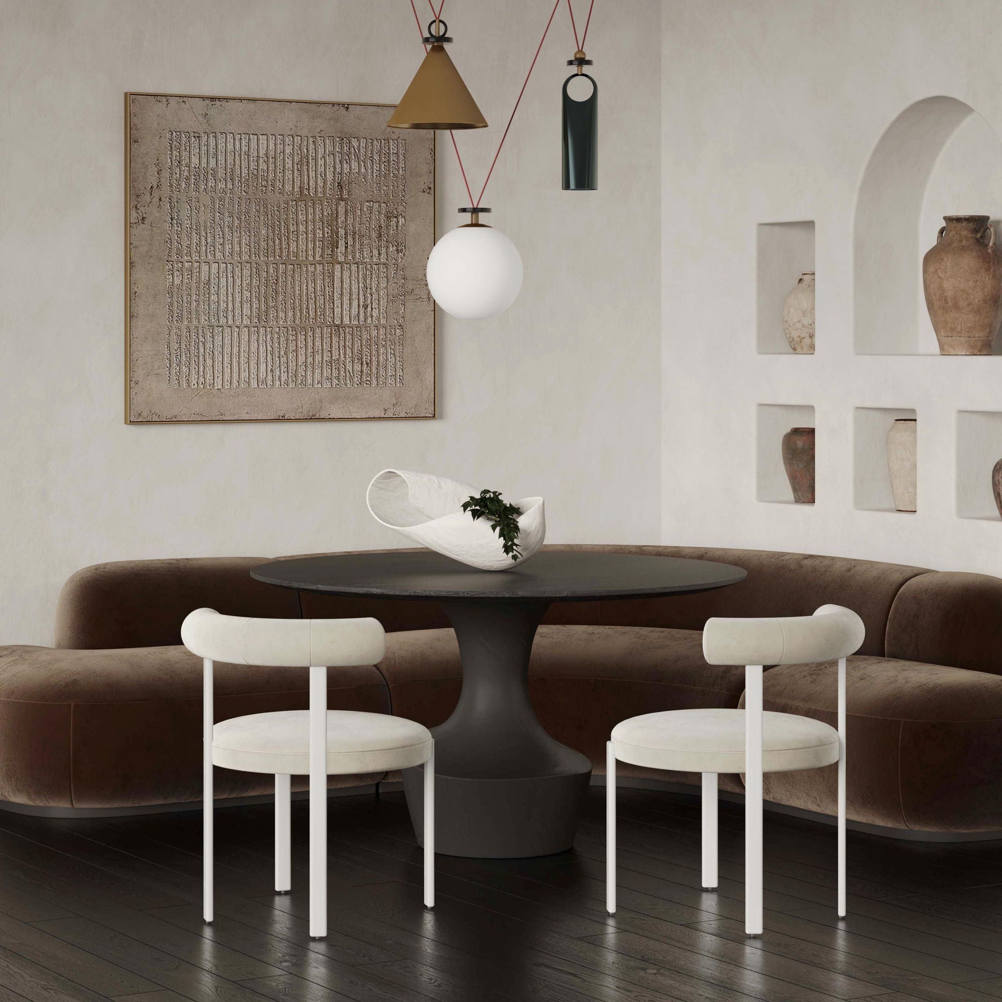 Margaret - Chenille Bolster Back Dining Chair - Urban Living Furniture (Los Angeles, CA)