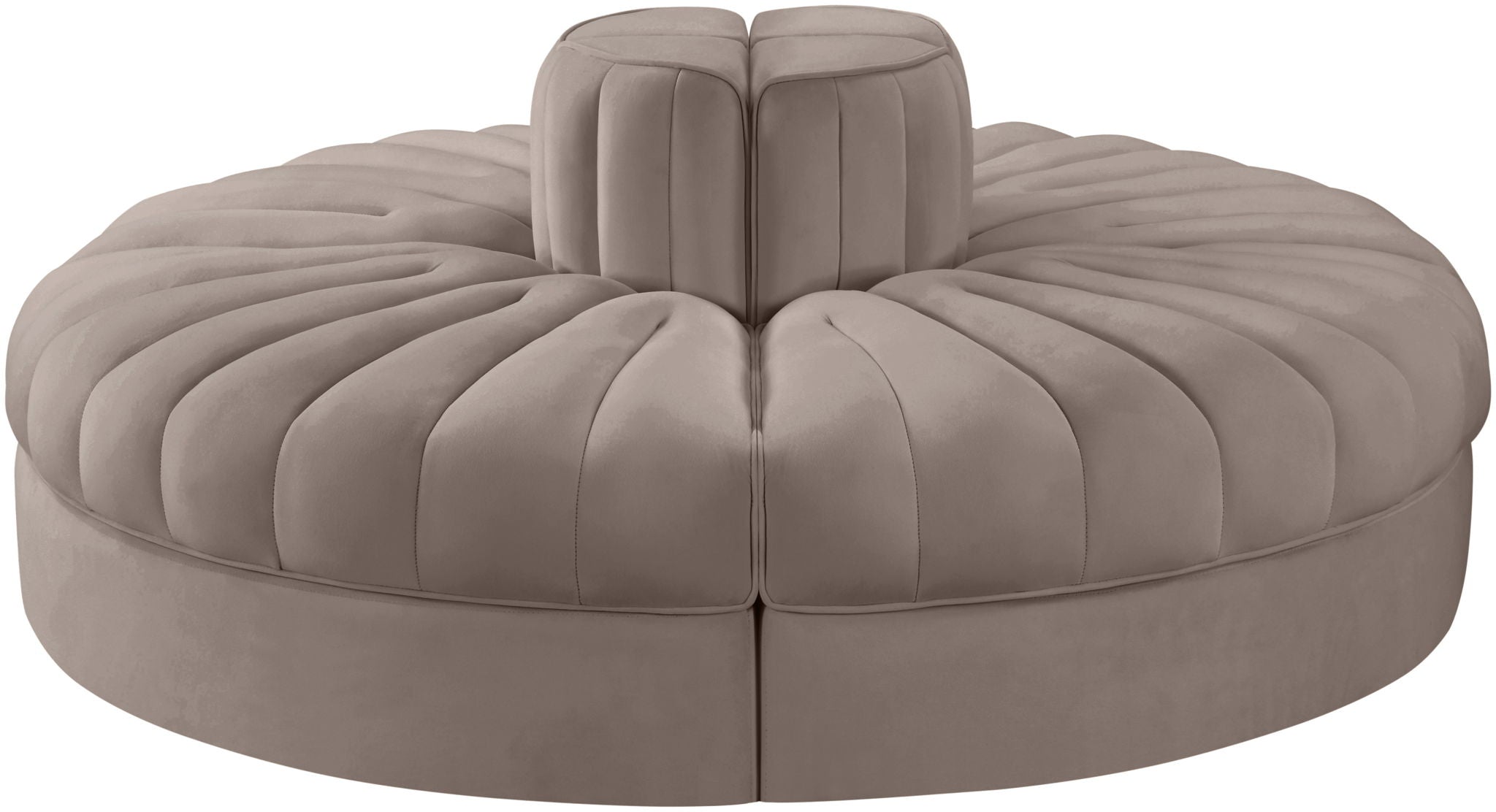 Rummi - Round Velvet Performance Fabric Upholstered 4 Piece Modular Sofa - Urban Living Furniture (Los Angeles, CA)