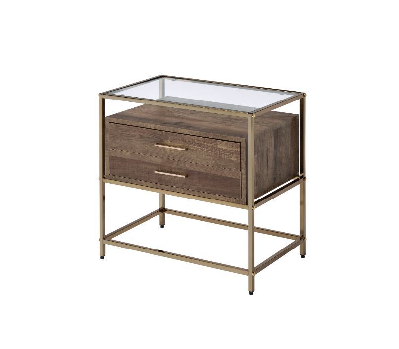 Knave - Accent Table - Walnut & Champagne - Urban Living Furniture (Los Angeles, CA)