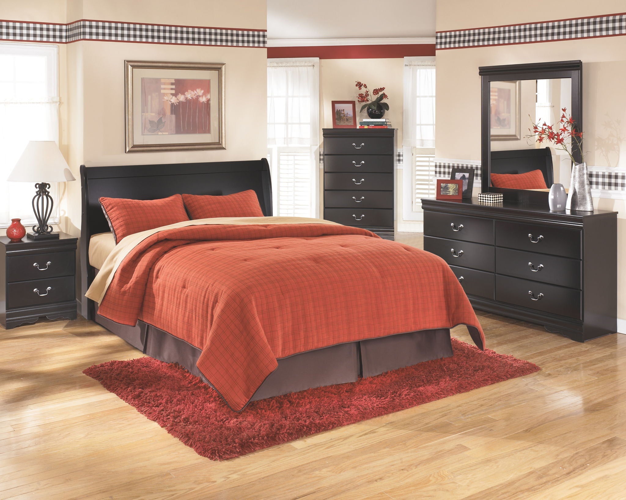 Huey Vineyard - Black - Queen Sleigh Headboard - Urban Living Furniture (Los Angeles, CA)