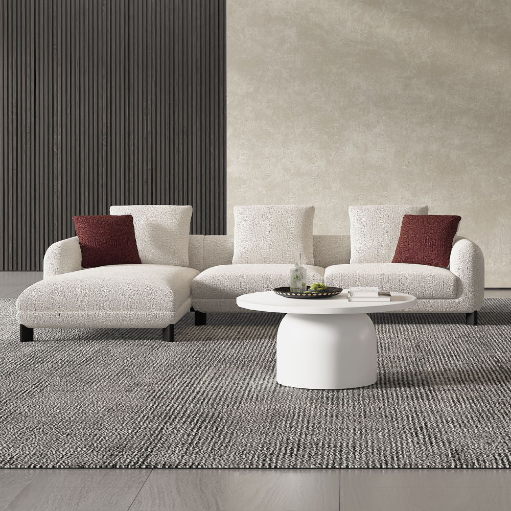 Mardi - Sectional Sofa With 6 Pillows - Maroon & Beige Tweed - Urban Living Furniture (Los Angeles, CA)