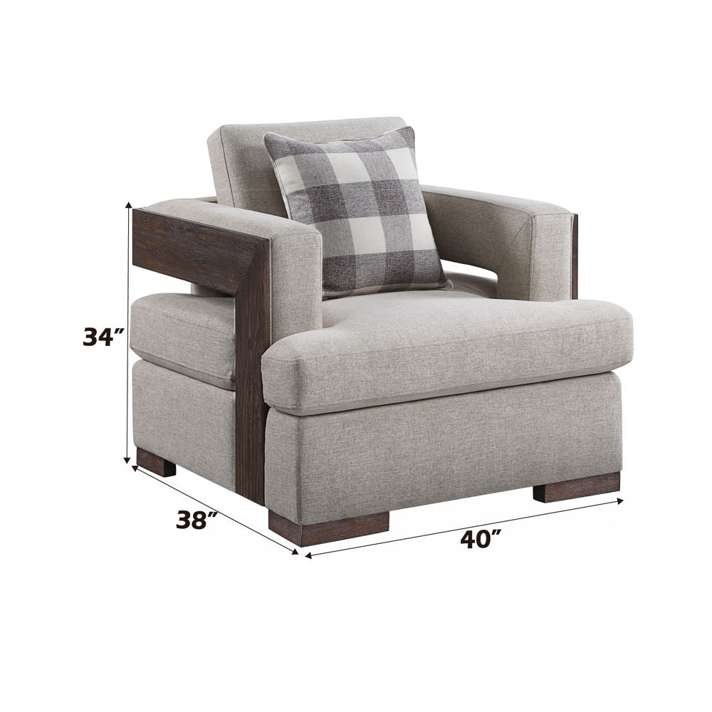 Niamey - Chair With Pillow - Fabric & Walnut - Urban Living Furniture (Los Angeles, CA)