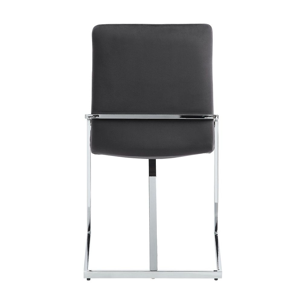 Zlatan - Side Chair (Set of 2) - Gray Velvet & Chrome - Urban Living Furniture (Los Angeles, CA)