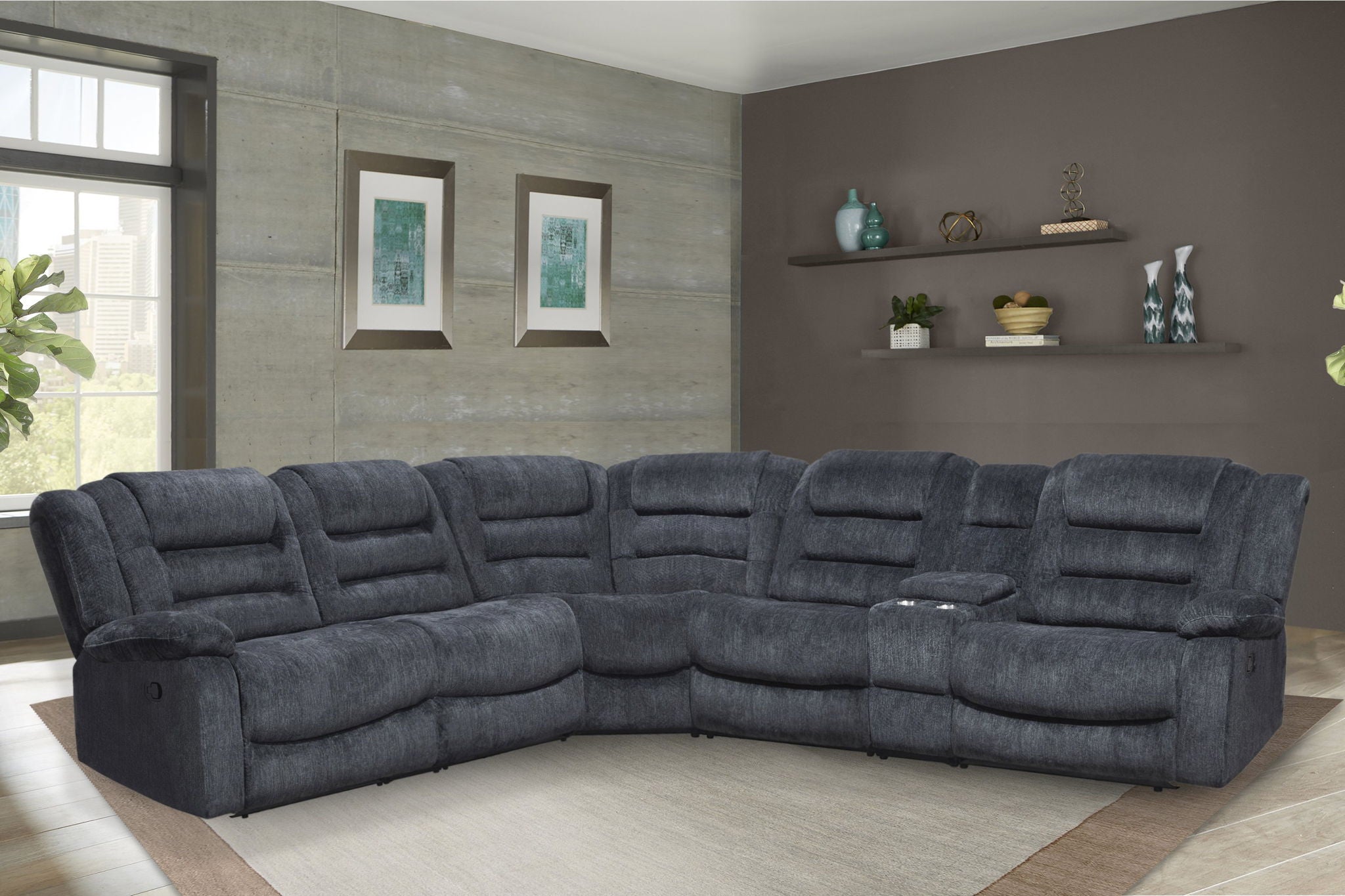Bolton - Armless Recliner - Misty Storm