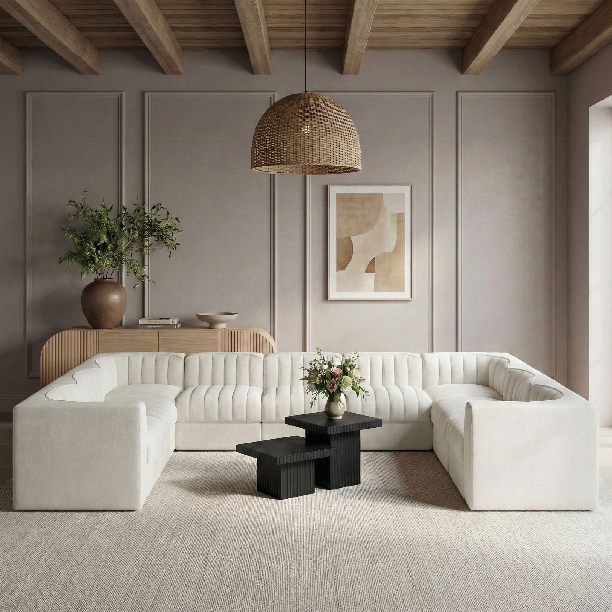 Rummi - Velvet Performance Fabric Upholstered 9 Piece Modular Sectional - Urban Living Furniture (Los Angeles, CA)