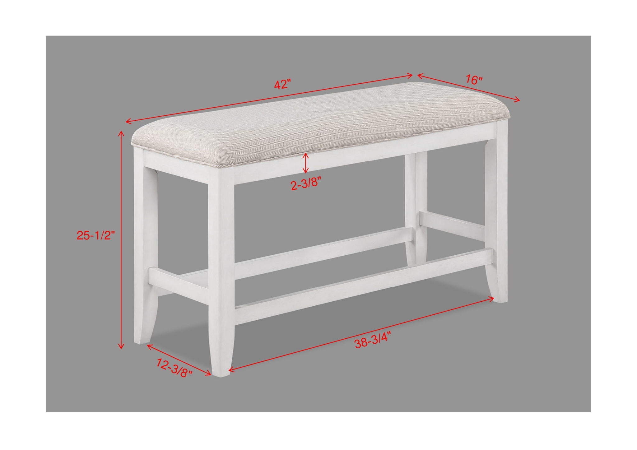Wendy - Counter Height Bench - White / Beige - Urban Living Furniture (Los Angeles, CA)
