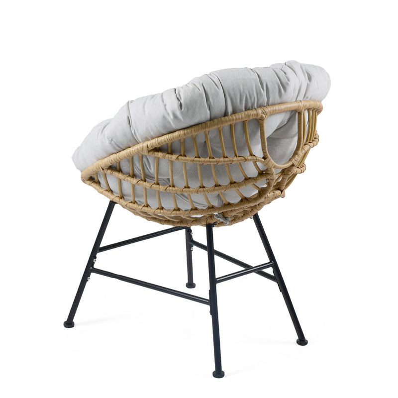 Palos - Outdoor Wicker Lounge Chair (Set of 2) - Brown / Light Gray