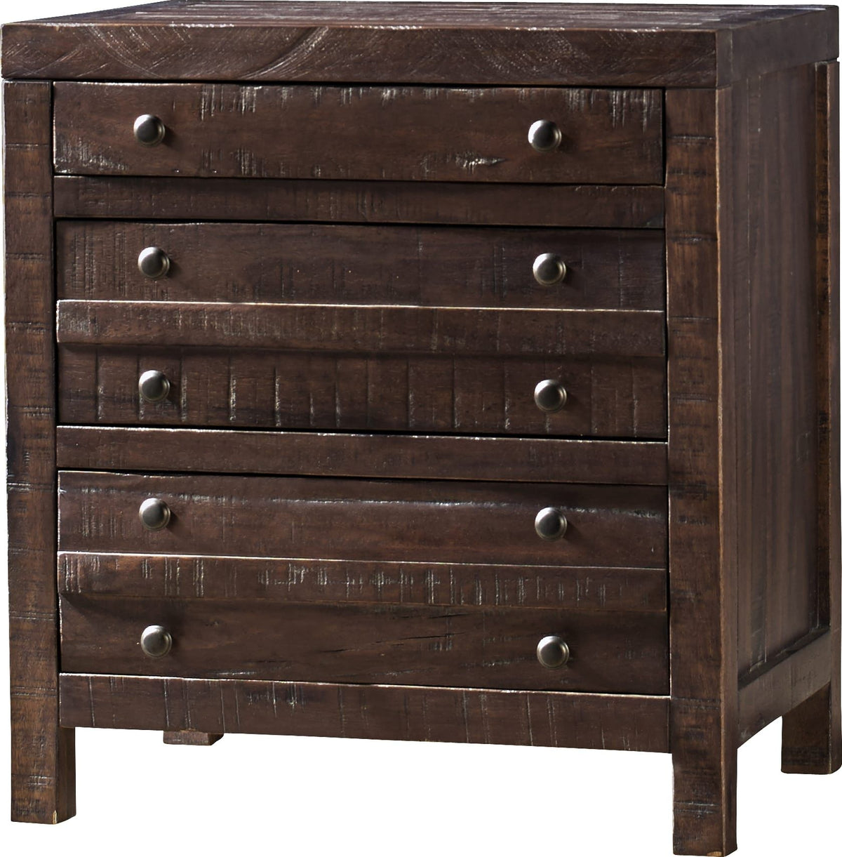 Townsend - Three Drawer Solid Wood Nightstand - Java