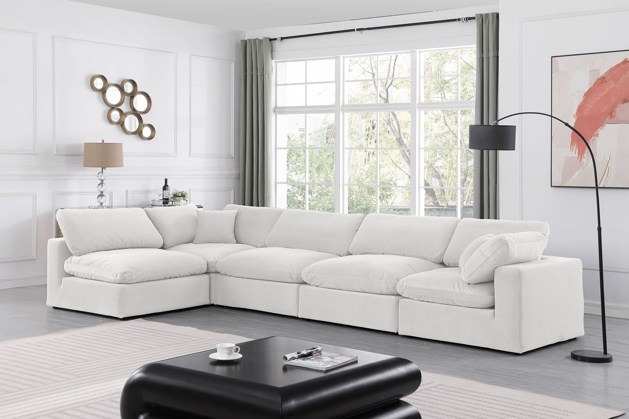 Comfy - 5 Piece Velvet Modular Sectional - Urban Living Furniture (Los Angeles, CA)